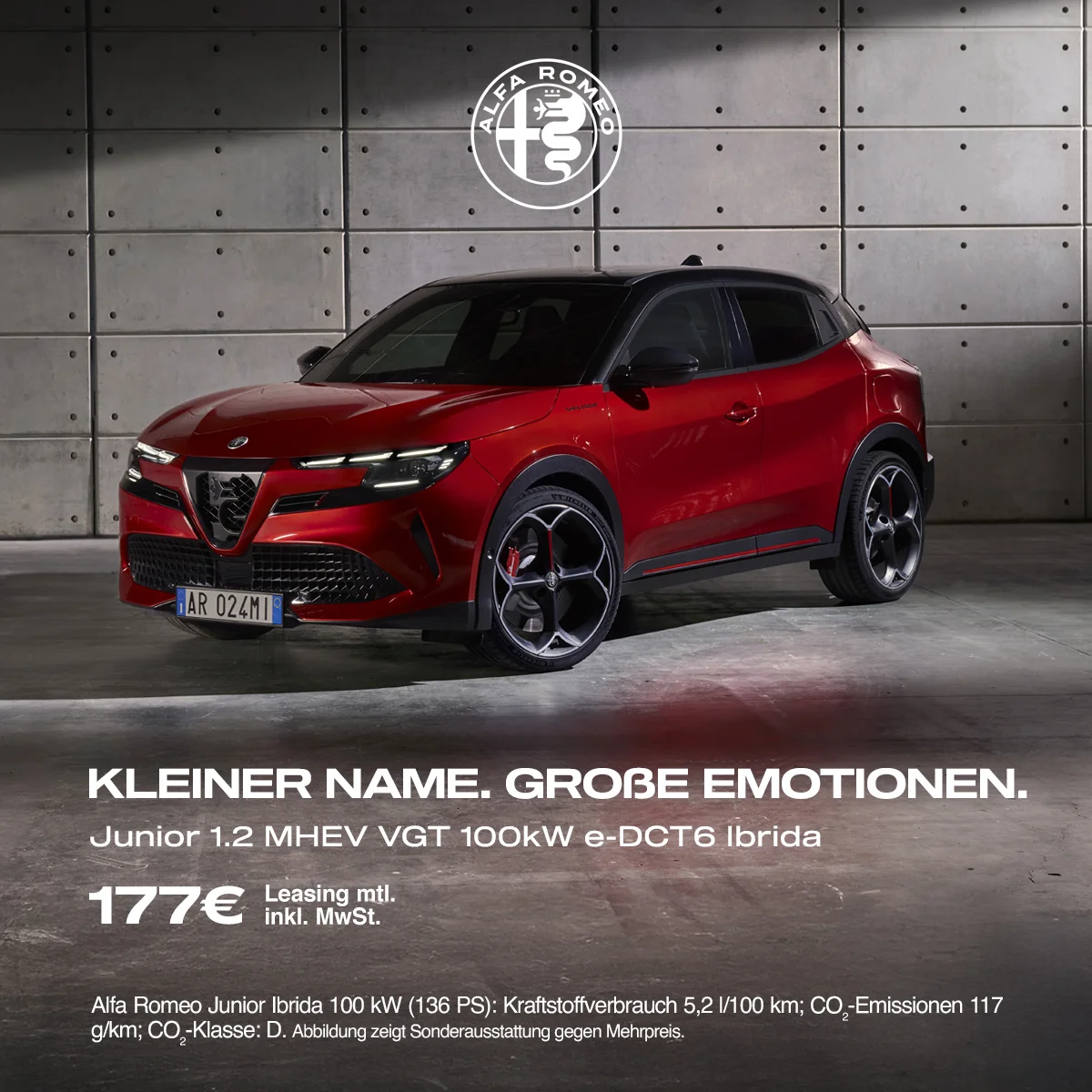 Alfa Romeo Junior | Leasing Angebot ab 177€ mtl. bei der Wahl-Group in Kassel roter Alfa Romeo Junior 1.2 MHEV Leasing Angebot Wahl-Group Kassel