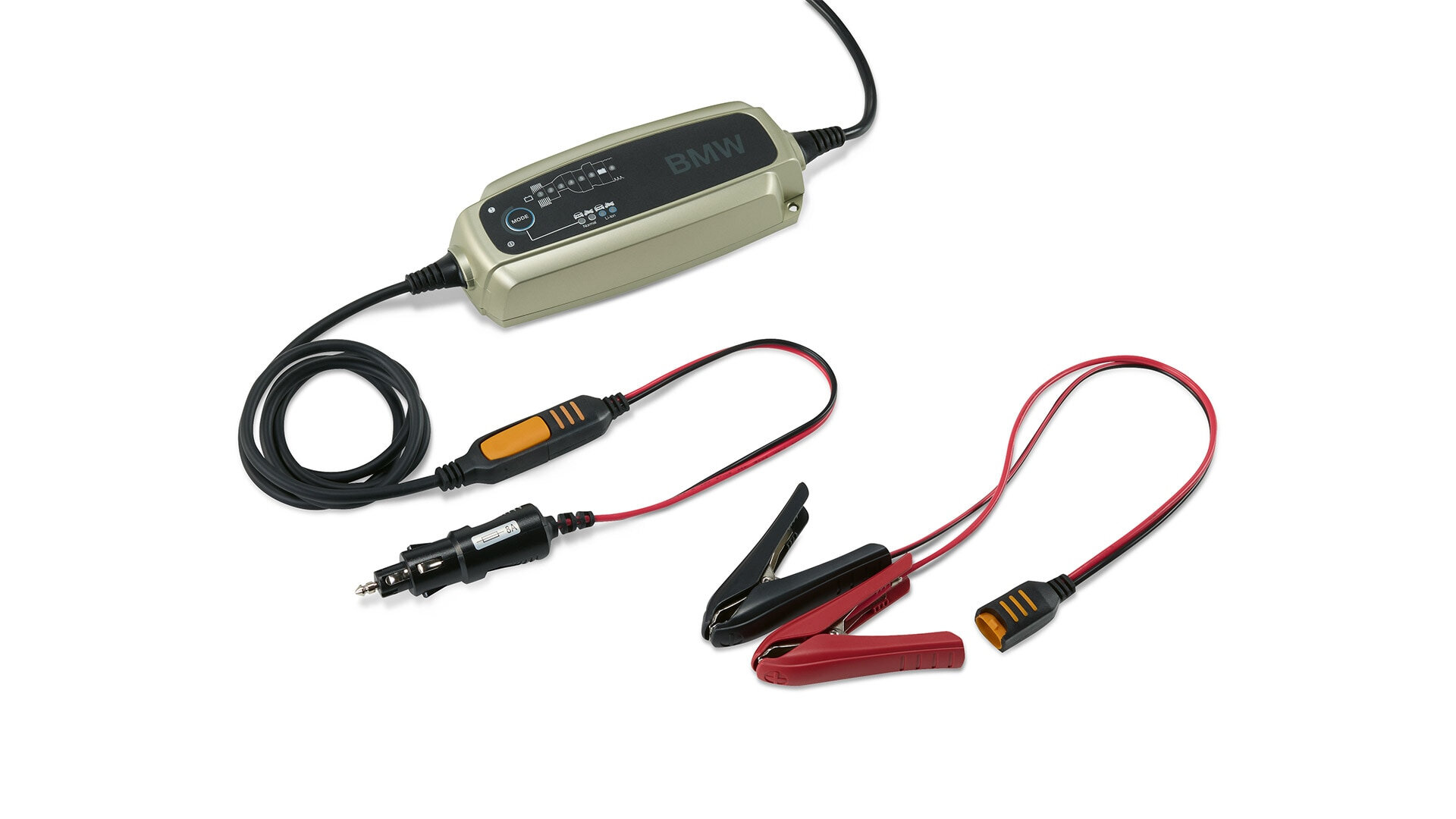 BMW Motorrad Batterieladegerät Plus – Ihr Angebot bei der Wahl-Group Komplettes Set des BMW Motorrad Batterieladegeräts Plus mit Kabeln und Steckverbindungen, verfügbar bei der Wahl-Group in Gießen und Siegen.