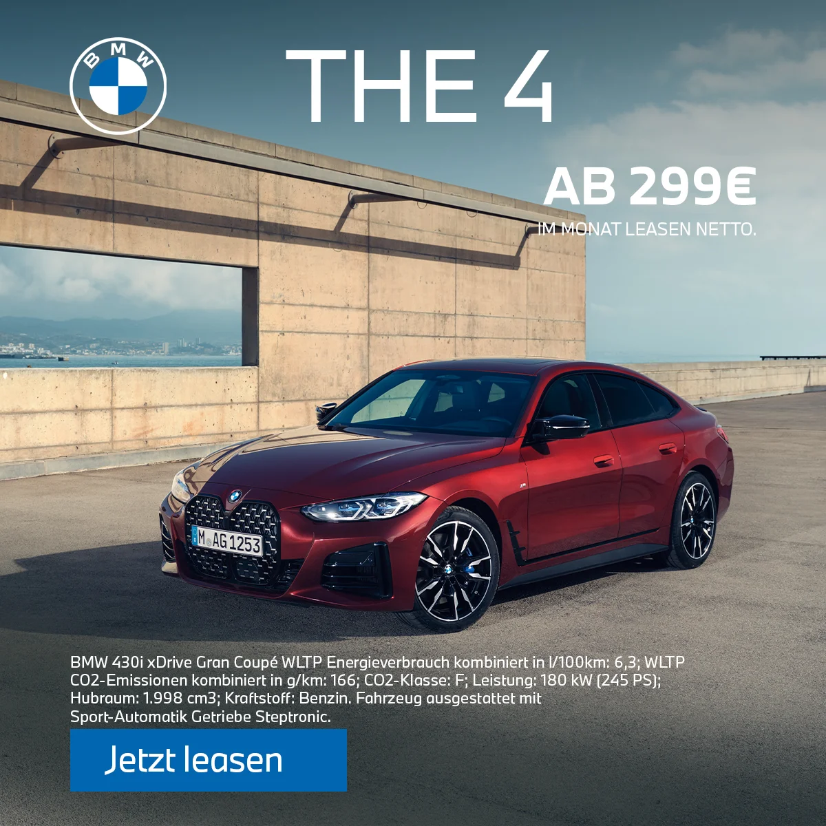 BMW 430i xDrive Gran Coupé Sportlimousine im Leasing ab 299 Euro netto pro Monat bei der Wahl-Group