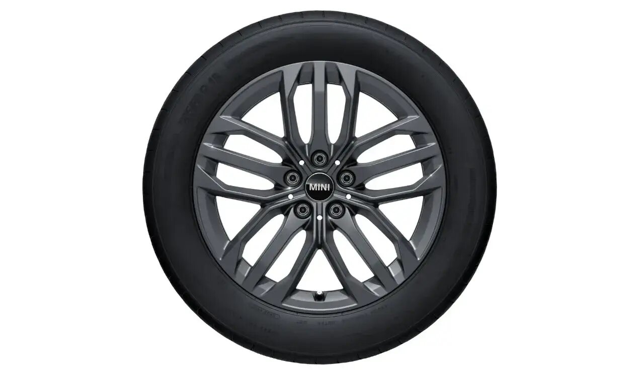 Original MINI Winterkomplettrad JCW Double Spoke 879 Frozen Gunmetal Grey in 18 Zoll mit Continental Winter Contact TS860S* Bereifung für MINI Modelle U25 (Countryman C, Countryman D, Countryman E, Countryman S ALL4, Countryman SE ALL4, JCW Countryman ALL4), Teilenummer 5A8E5C5, angeboten von der MINI Wahl-Group.