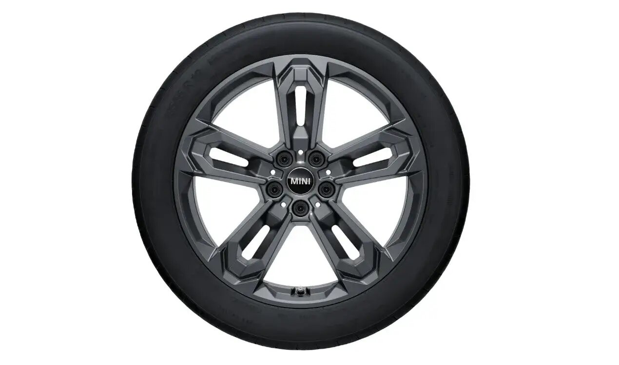 Original MINI Winterkomplettrad JCW Double Spoke 1041 Gunmetal Grey in 19 Zoll mit Hankook Winter icept evo2* Bereifung für MINI Modelle U25 (Countryman C, Countryman D, Countryman E, Countryman S ALL4, Countryman SE ALL4, JCW Countryman ALL4), Teilenummer 5A91157, angeboten von der MINI Wahl-Group.