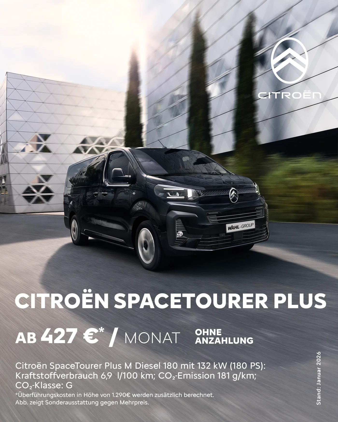Citroën SpaceTourer Plus Leasing bei der Wahl-Group – geräumiger Van für Business und Familie ab 427 Euro
