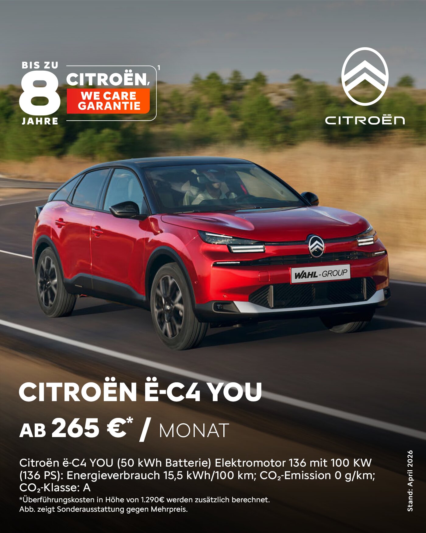 Citroën ë-C4 Leasingangebot Privatkunden | Wahl-Group
