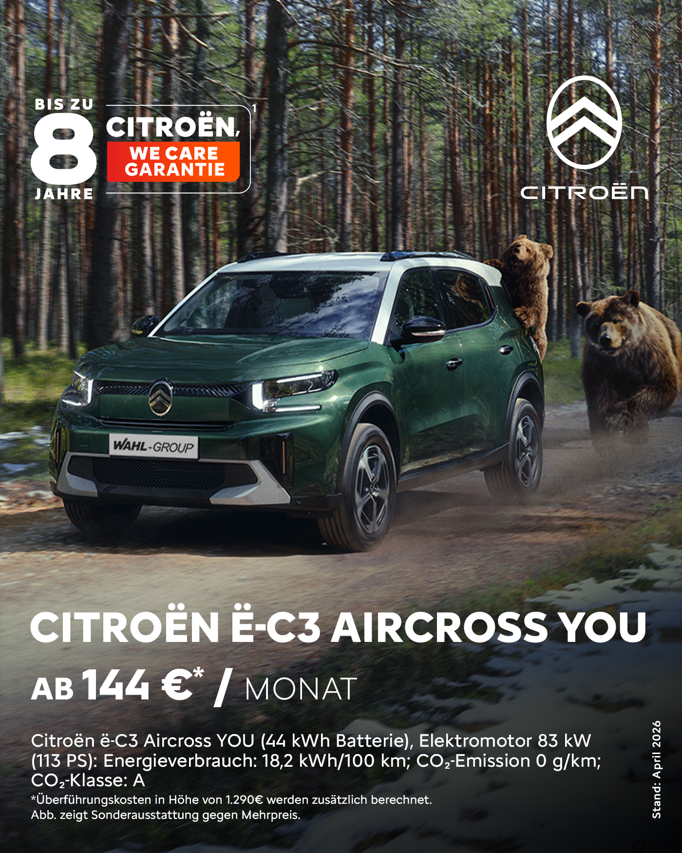 Citroën ë-C3 Aircross Leasingangebot Privatkunden | Wahl-Group