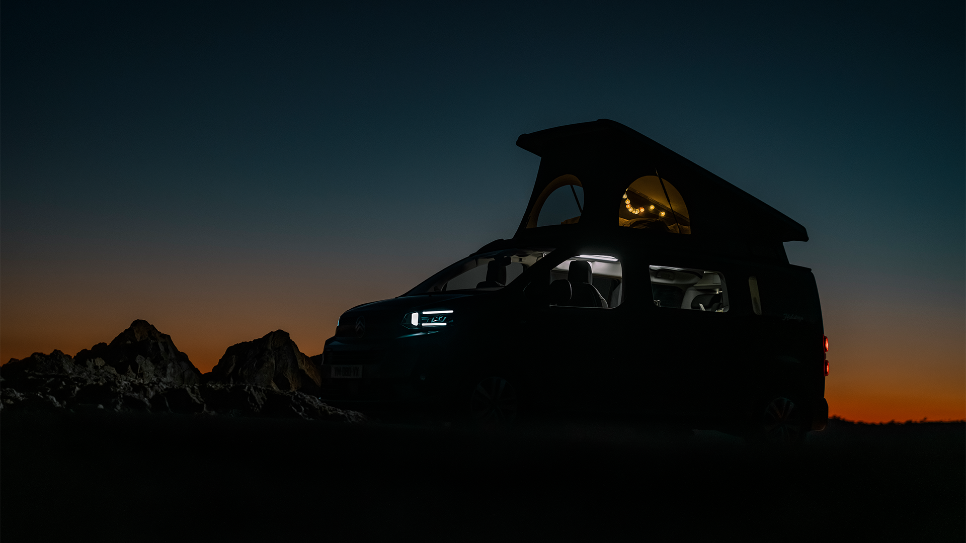 Schlafbereich im Citroën Holidays mit Aufstelldach