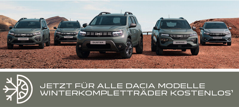 Ihre kostenlosen Winterkompletträder jetzt bei Leasing oder Finanzierung eines Dacia Neuwagens oder Vorführwagens. | © Dacia Wahl dacia winterreifen,dacia winterkompletträder,dacia winterräder,winterreifen dacia,dacia,dacia wahl | © Dacia Wahl