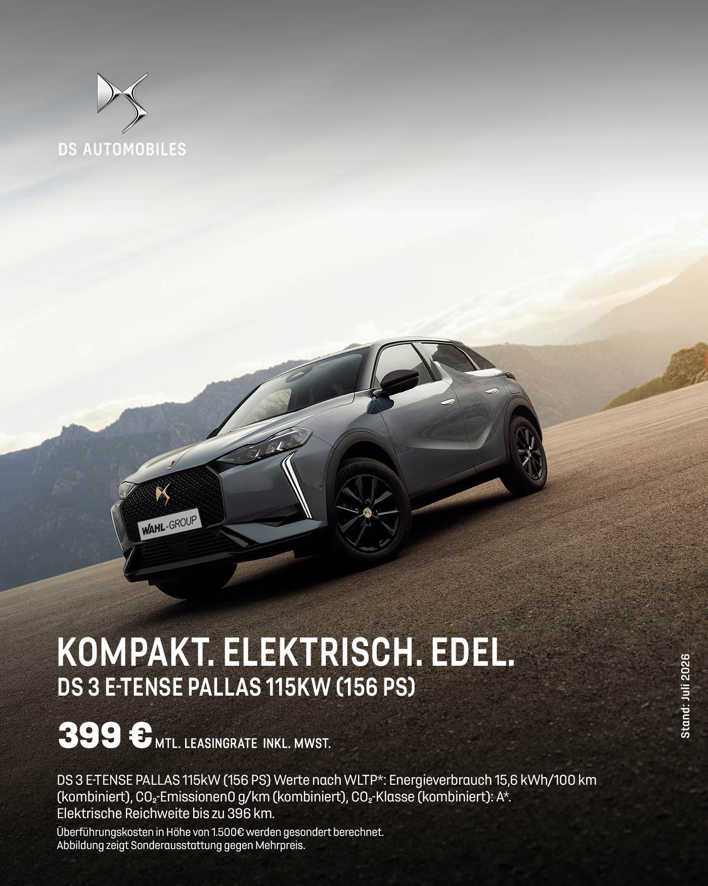 DS 3 E-Tense Pallas elektrisch Leasingangebot bei der Wahl-Group Kassel