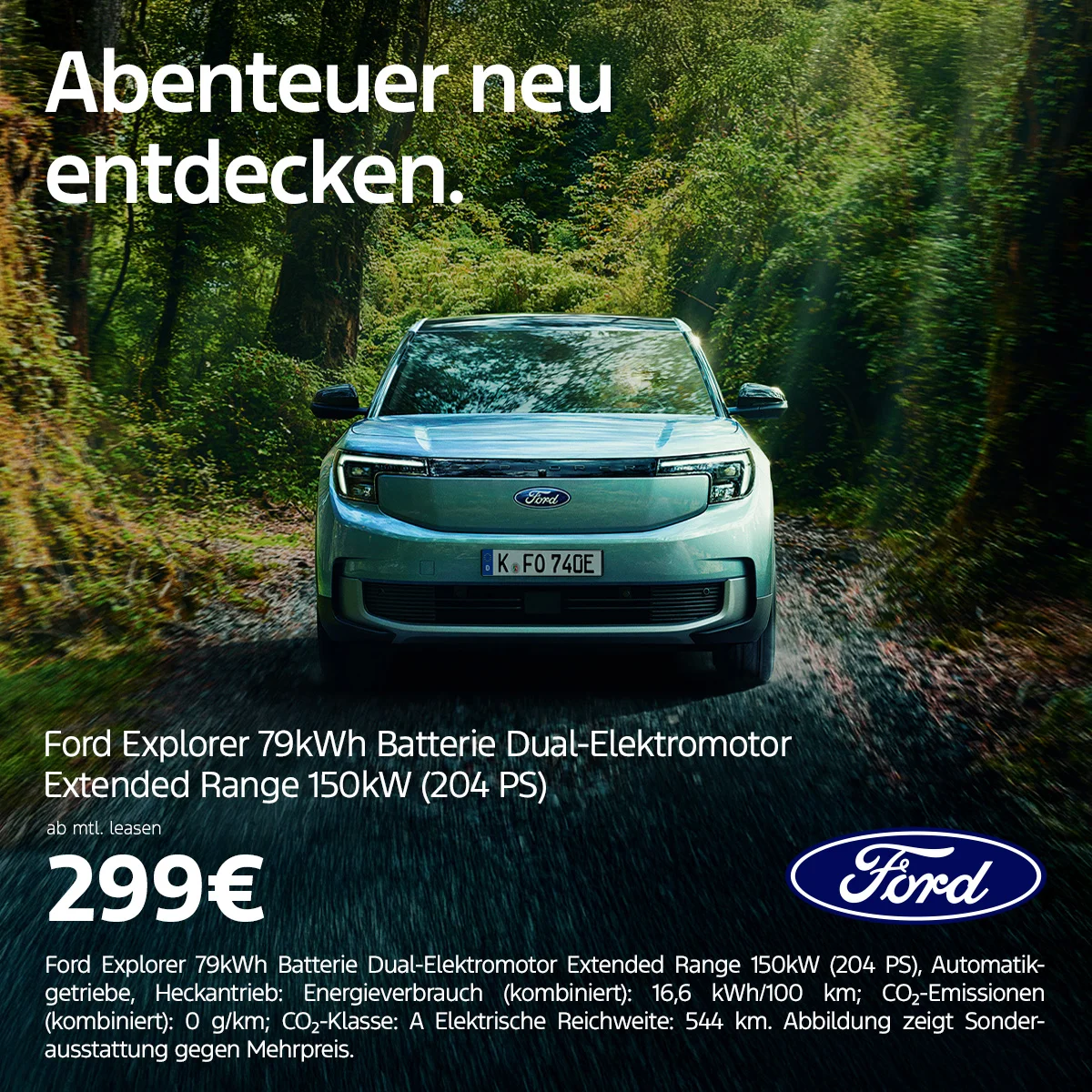 Ford Explorer Elektro SUV – Leasing ab 299 €/Monat bei der Wahl-Group Ford Explorer vollelektrisch mit 79 kWh Batterie, 204 PS, Leasingangebot ab 299 €/Monat bei der Wahl-Group