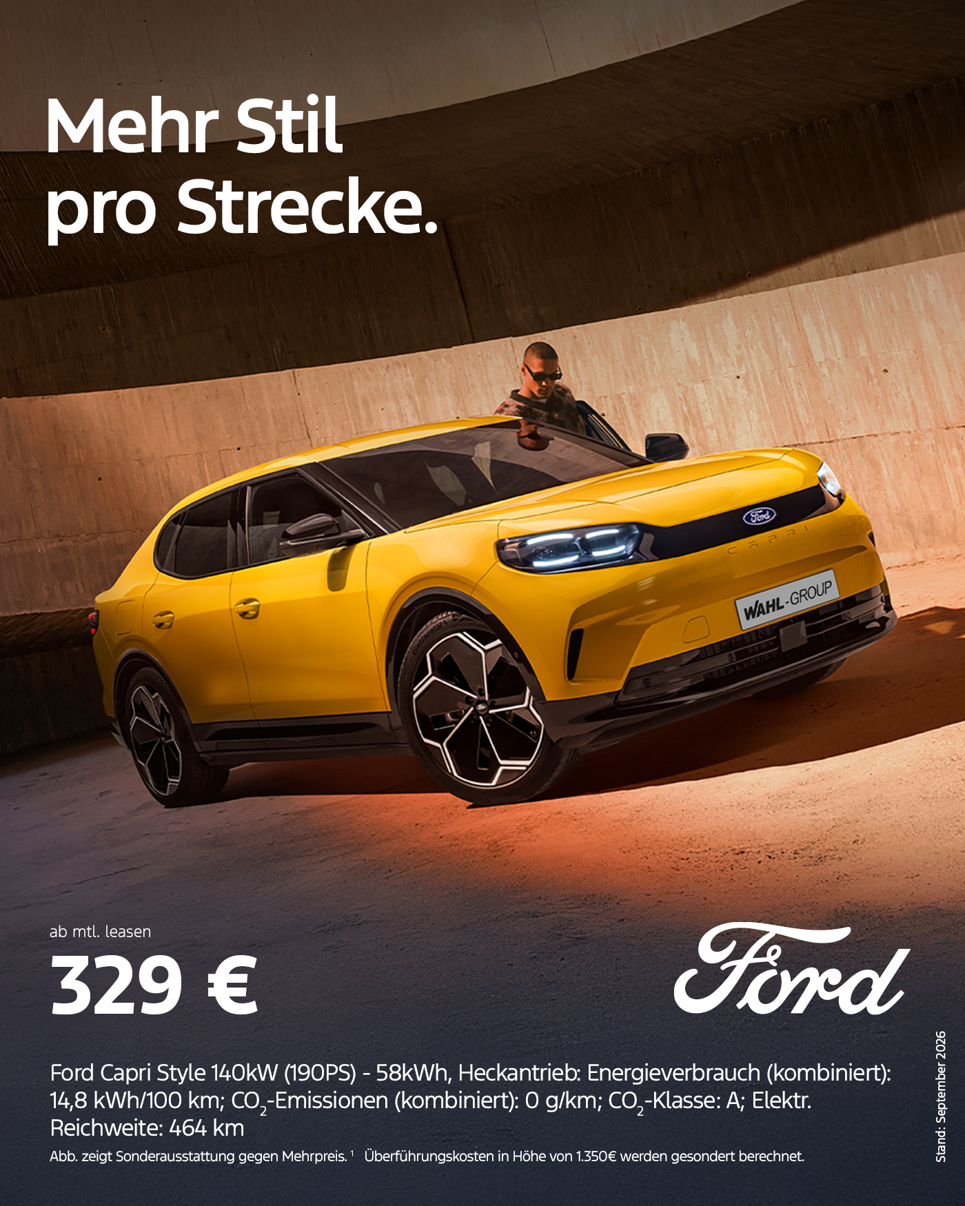 Ford Capri Style Elektro – Beispielfoto eines Fahrzeuges der Baureihe