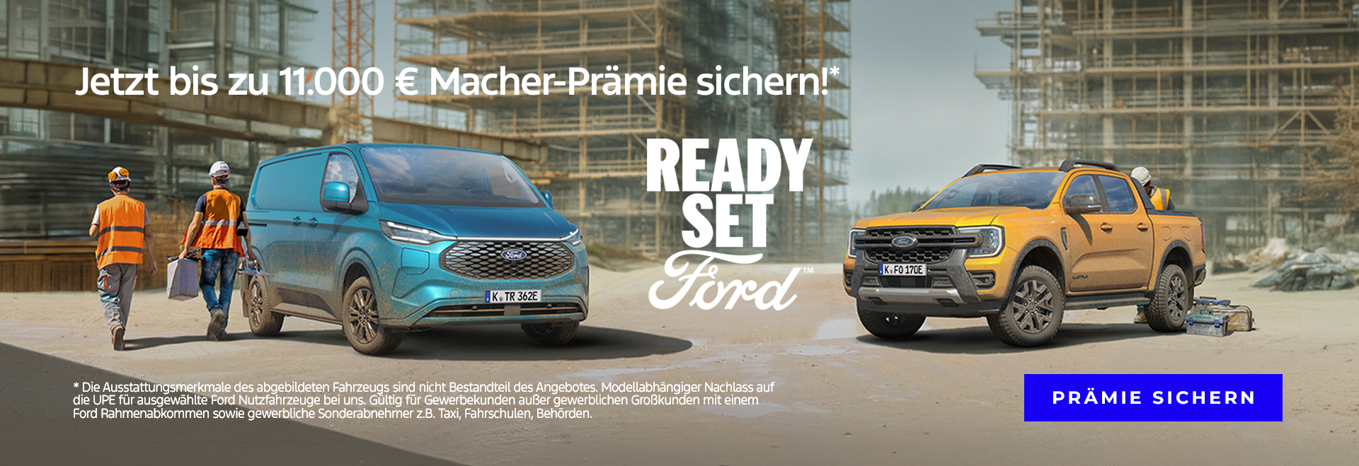 Ford Macher-Prämie: bis zu 11.000 € für Gewerbekunden