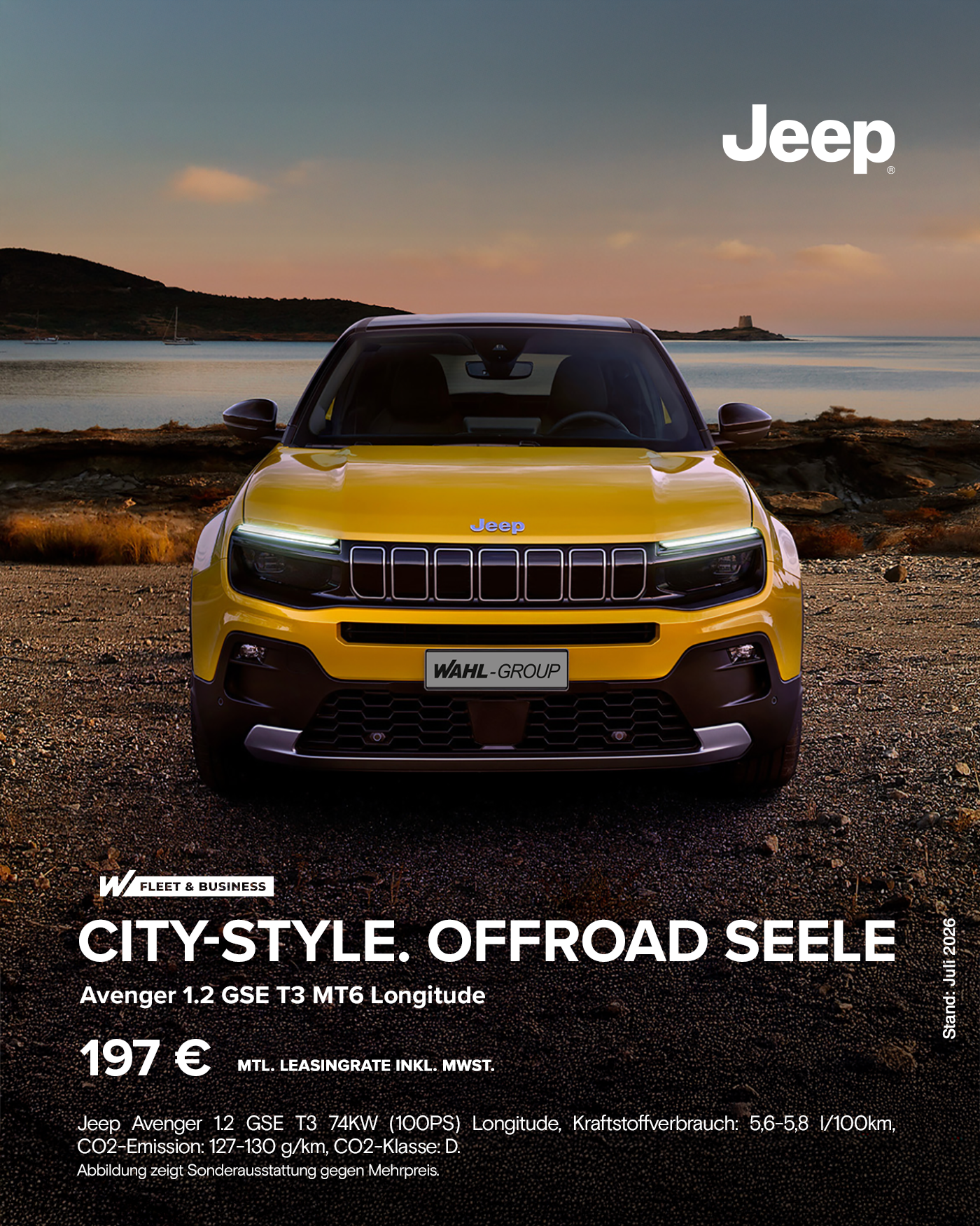 Jeep Avenger 1.2 GSE T3 Leasingangebot für Gewerbekunden