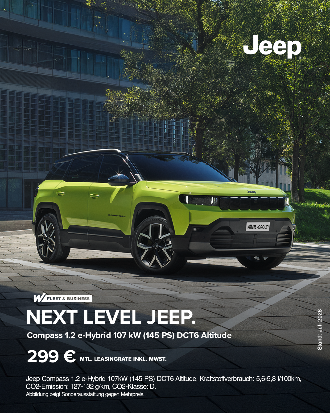 Jeep Compass 1.2 e-Hybrid Leasingangebot für Gewerbekunden