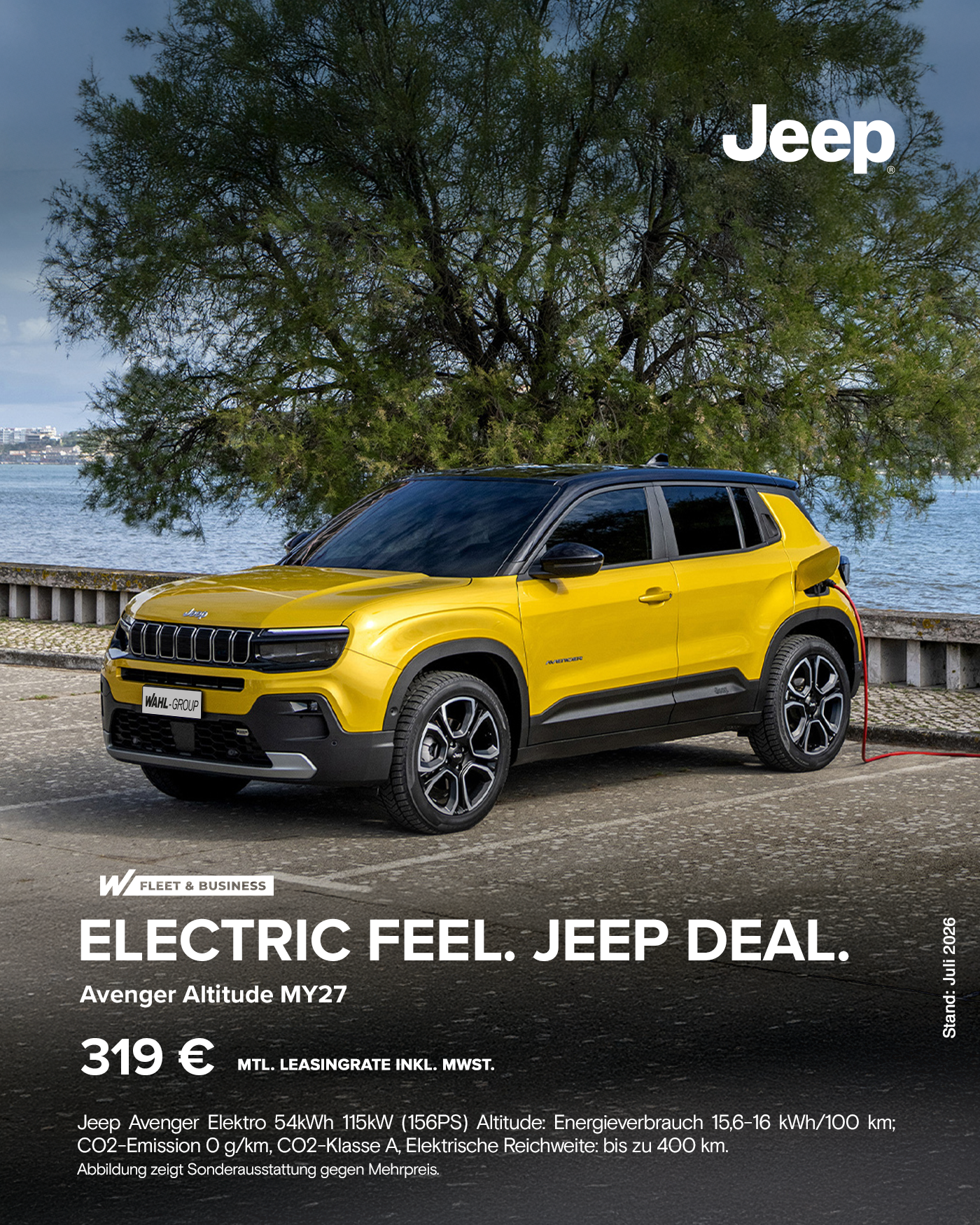 Jeep Avenger Elektro Leasingangebot für Gewerbekunden