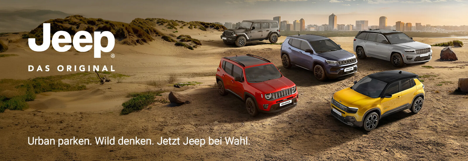 Neuer Jeep vor dem Autohaus Wahl – robuste Offroad-Power und Abenteuerlust hautnah erleben | Wahl-Group