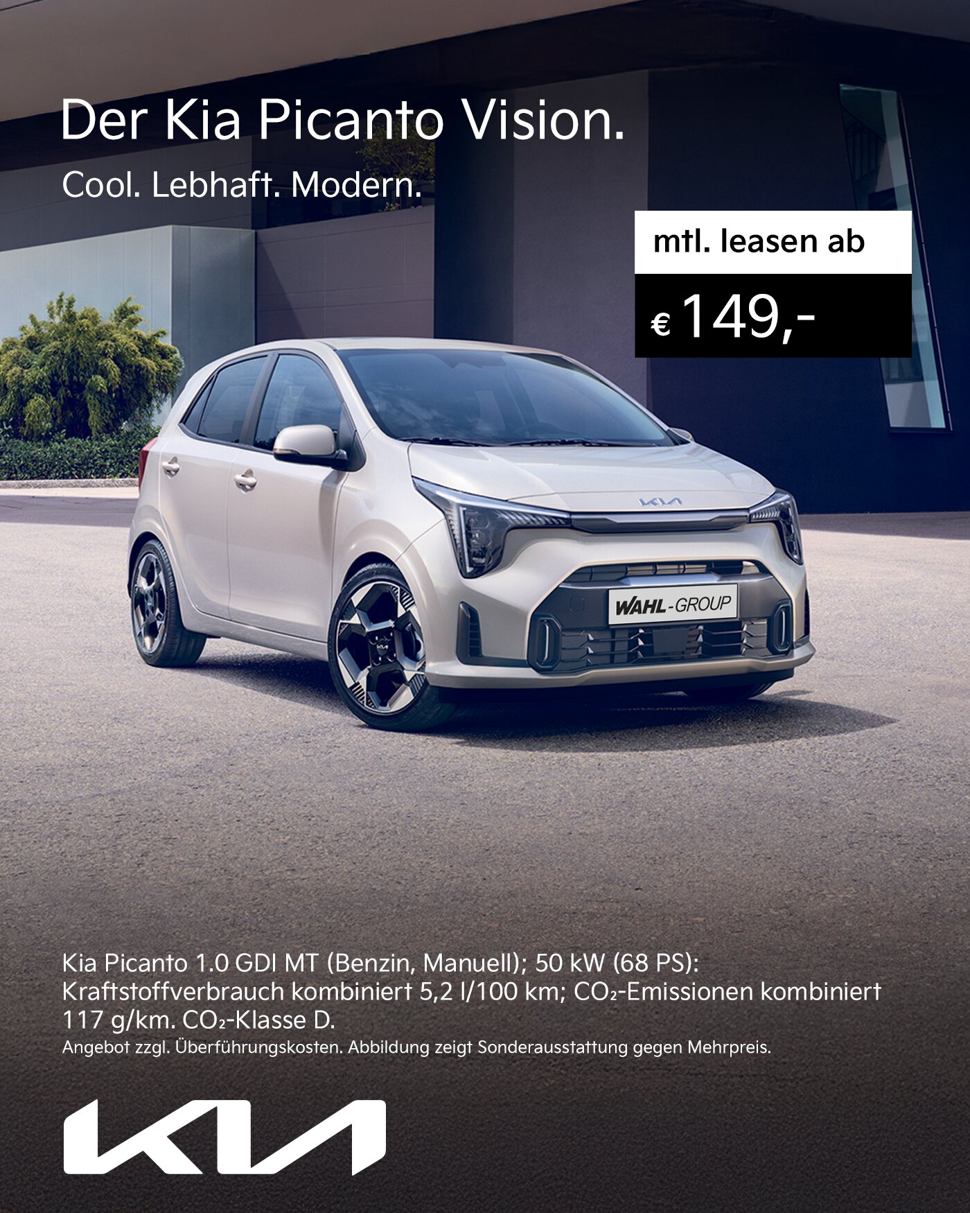 Kia Picanto Vision Leasing bei der Wahl-Group – kompakter Cityflitzer ab 149 Euro monatlich