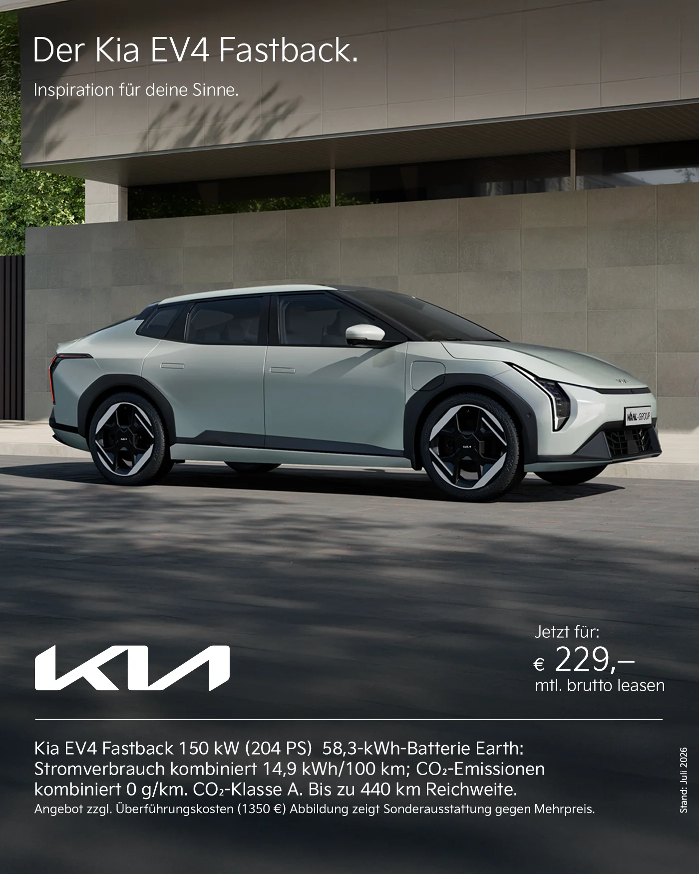 Kia EV4 Fastback Leasingangebot | Wahl-Group