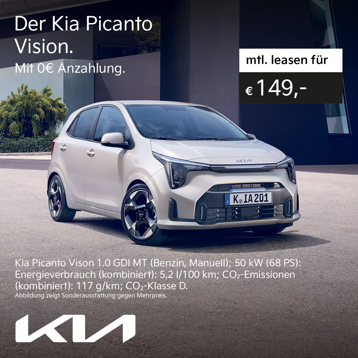 Kia Picanto Vision leasen ab 149 € mtl. ohne Anzahlung | Wahl-Group Kia Picanto Vision Kleinwagen Leasing ab 149 € monatlich bei der Wahl-Group
