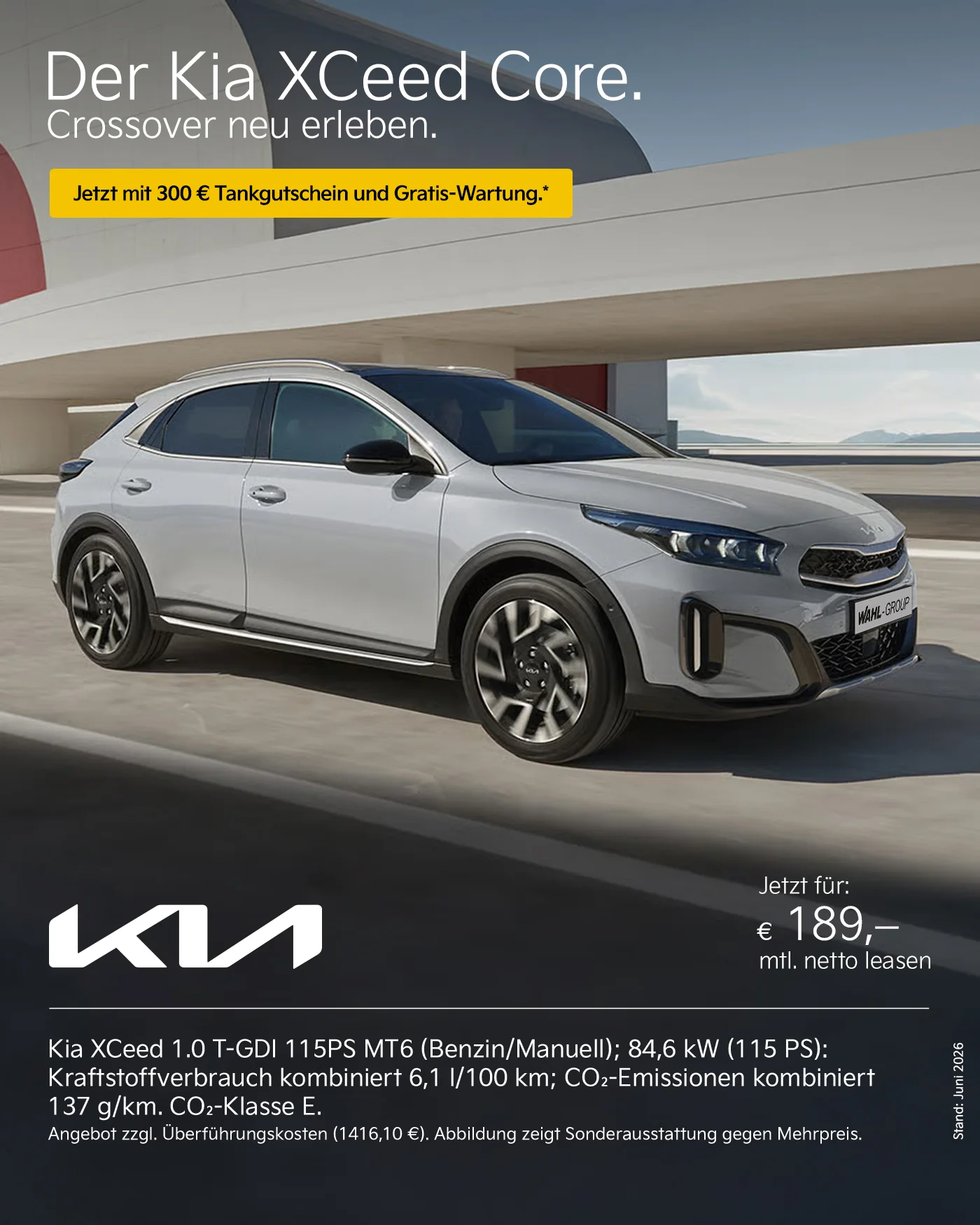 Kia XCeed Tankrabatt und Gratis Wartung sichern| Wahl-Group