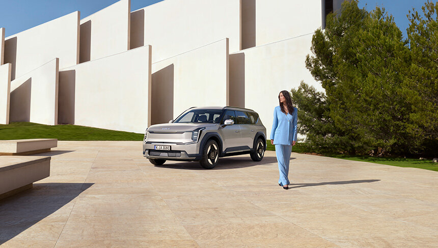 Kia EV9 Air Innenraum mit hochwertiger Ausstattung und modernem Design für maximalen Komfort