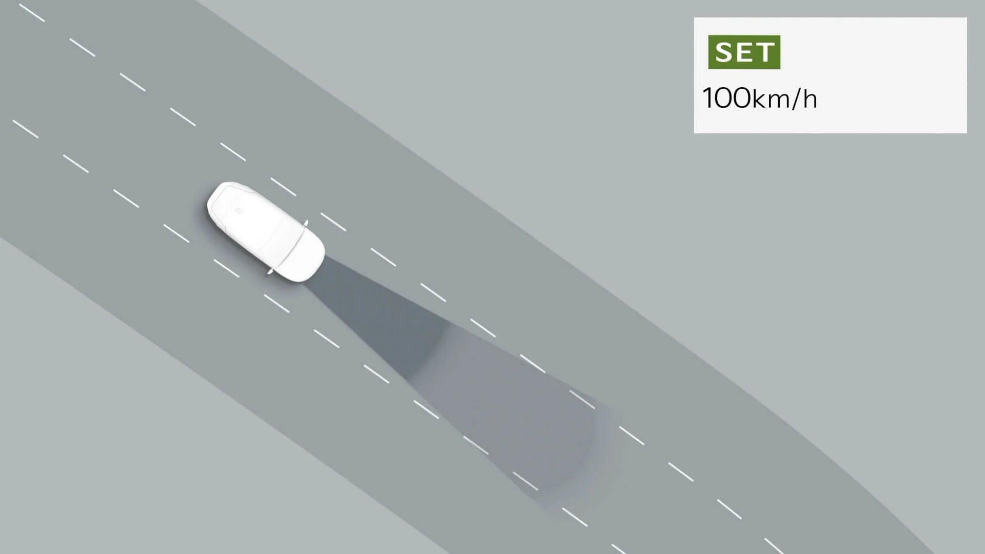 Kia PV5 Cargo mit aktiviertem Autobahnassistent für entspanntes Fahren