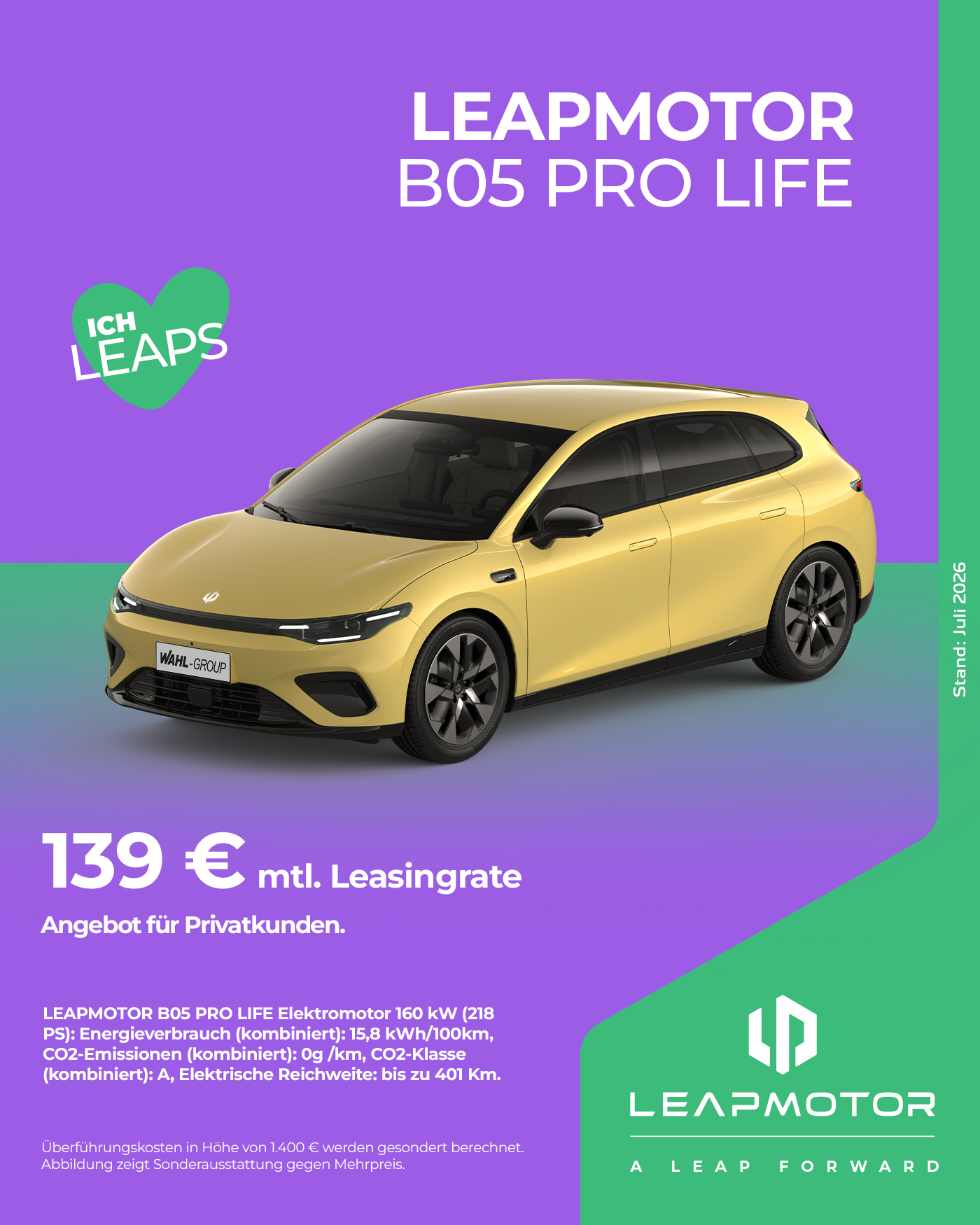 Leapmotor B05 Leasing-Angebot ab 139 € mtl. bei der Wahl Group