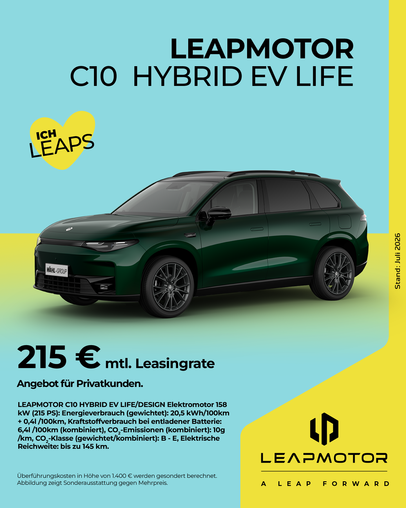 Leapmotor C10 Hybrid Leasing-Angebot ab 215 € mtl. bei der Wahl Group