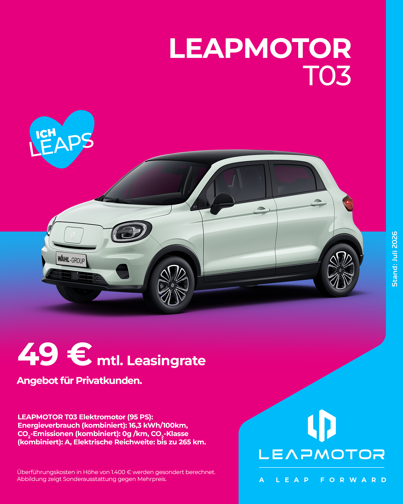 Leapmotor T03 Elektroauto Leasingangebot bei der Wahl-Group