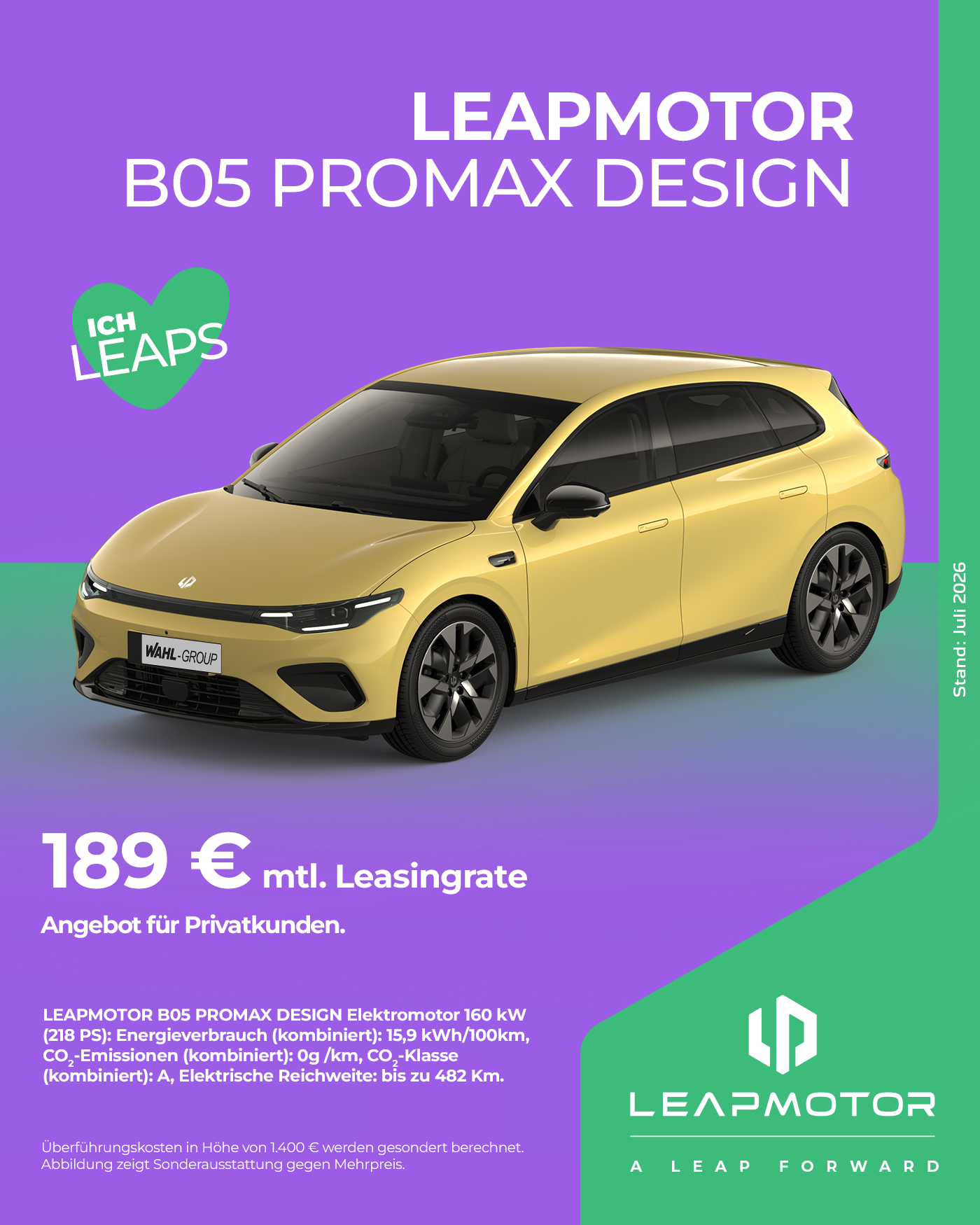 Leapmotor B05 ProMax Design Leasing-Angebot ab 189 € mtl. bei der Wahl Group