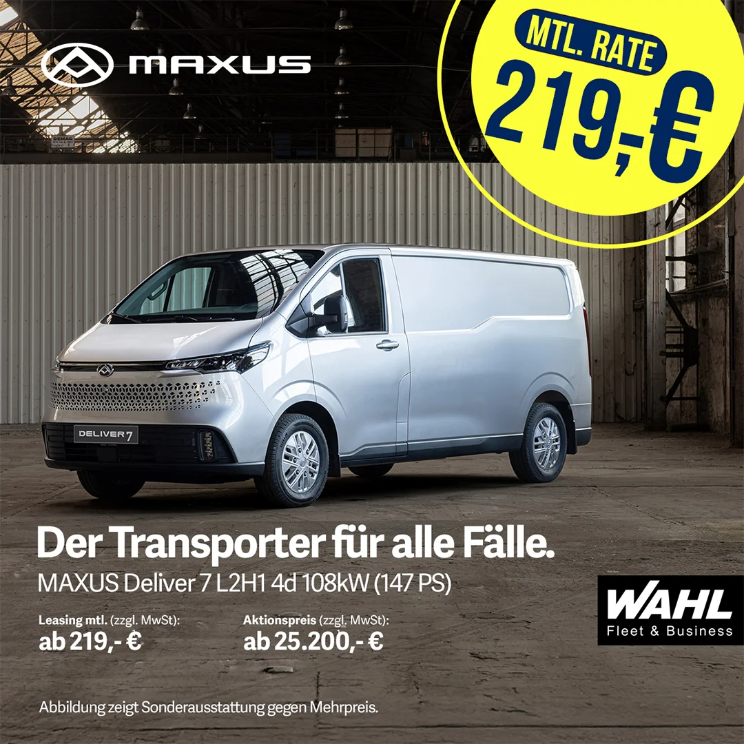 Maxus Deliver7 Leasingangebot – Wahl-Group: Ihr Partner für nachhaltige Mobilität Maxus Deliver7 Leasingangebot von Wahl-Group – effiziente und nachhaltige Lösungen für Ihr Unternehmen