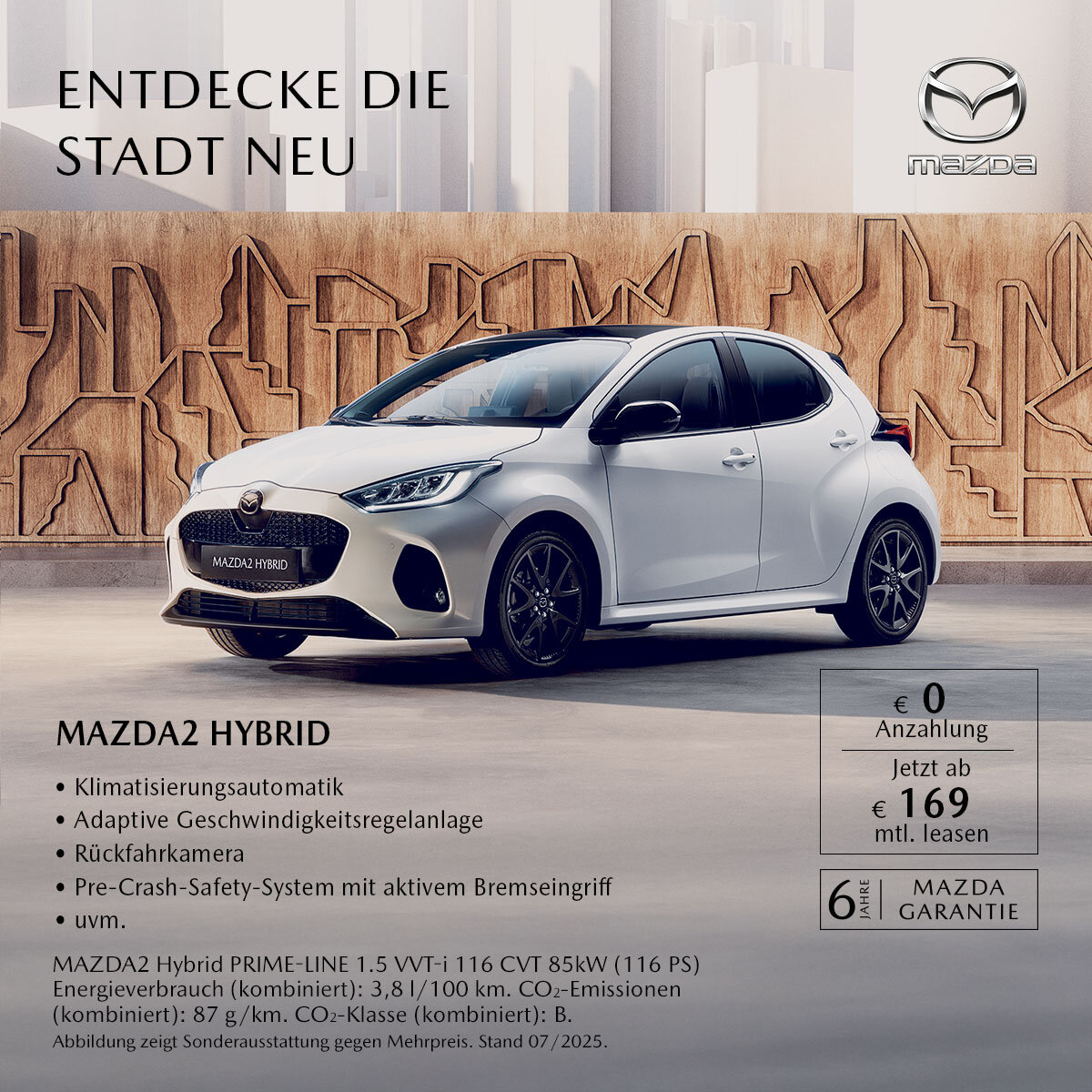 "Mazda2 Hybrid weiß Kompaktwagen Leasingangebot Privatkunden Wahl Group