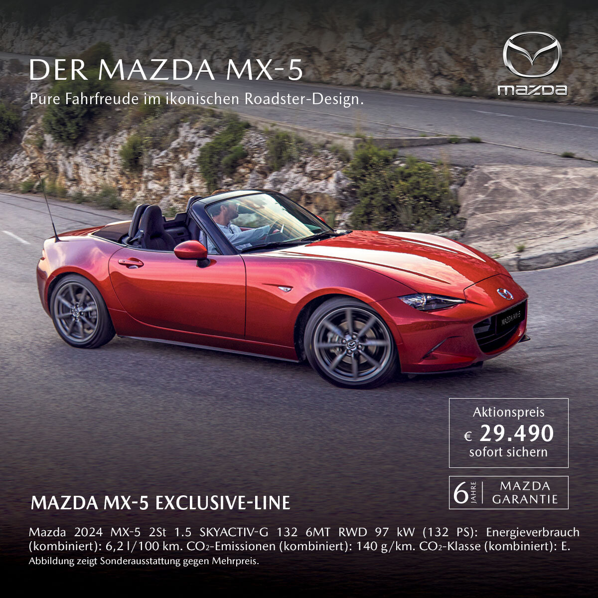 Mazda MX-5 Exclusive-Line Barpreis Aktion – Wahl Group Mazda MX-5 Roadster rot Barpreis Angebot Wahl Group