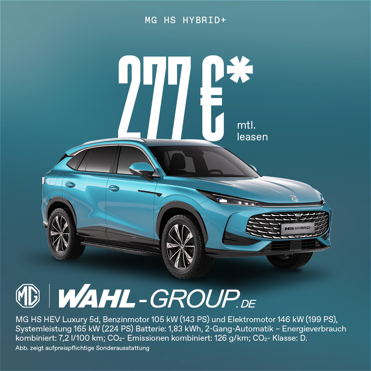 MG HS HEV Luxury – Vollhybrid-SUV mit Top-Ausstattung ab 277 € mtl. | Wahl-Group MG HS HEV Luxury – Vollhybrid-SUV mit Top-Ausstattung ab 277 € mtl. | Wahl-Group
