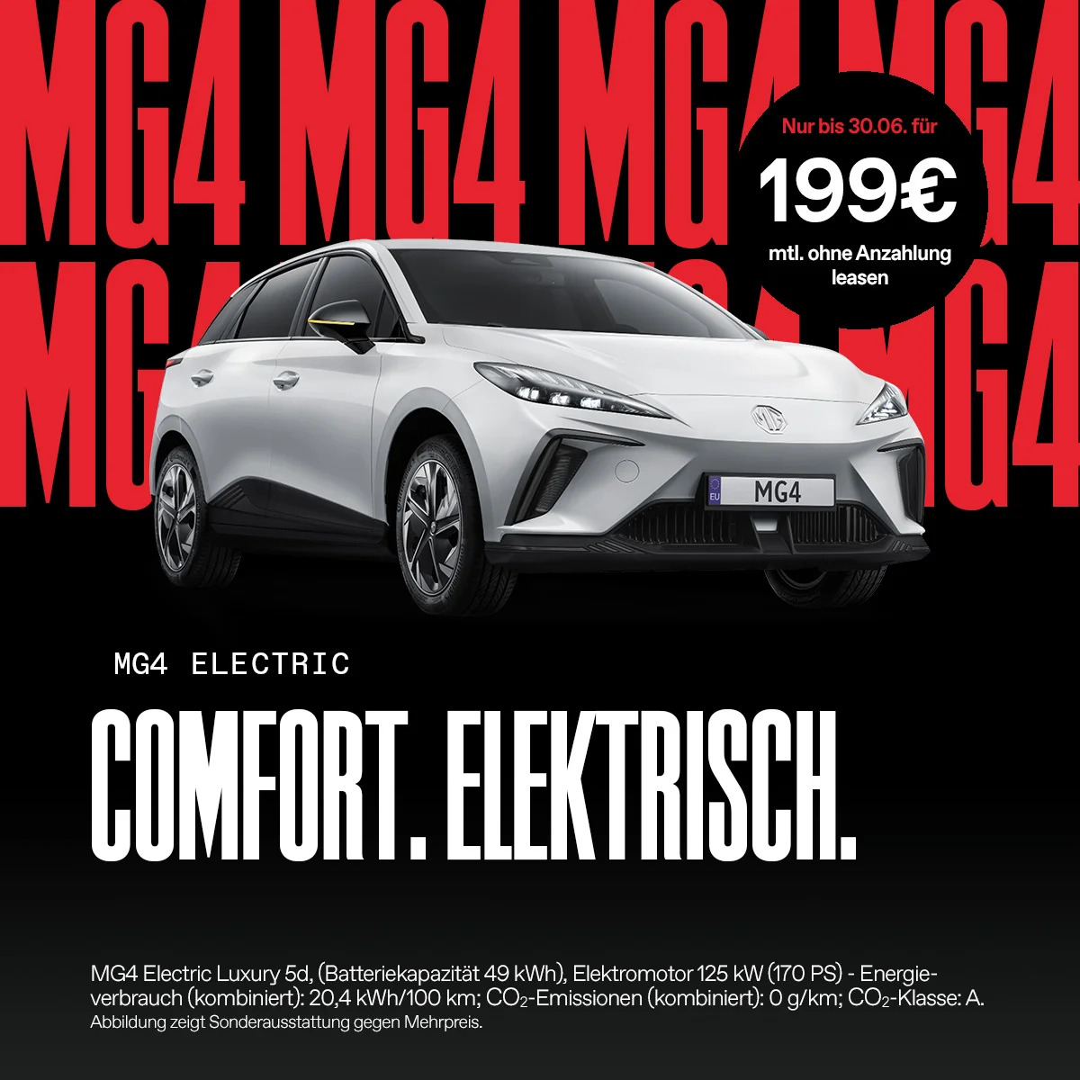 MG4 Electric Leasingangebot – Komfortabel & Elektrisch ab 199 € | Wahl-Group MG4 Electric – Sonderleasingangebot der Wahl-Group ab 199 € monatlich ohne Anzahlung, gültig bis 30.06.