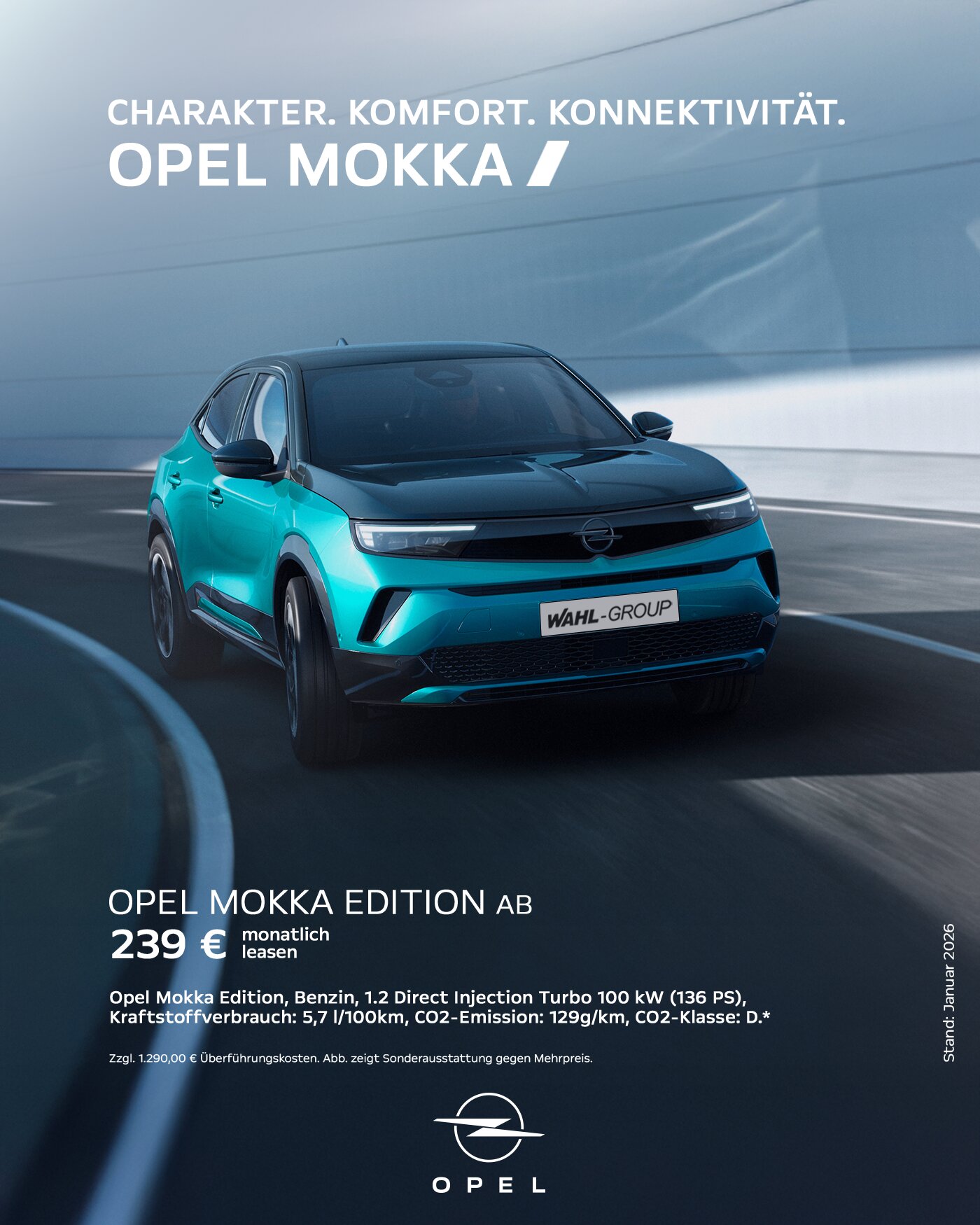 Opel Mokka Edition Leasing bei der Wahl-Group – stylischer Kompakt SUV mit Komfort und Konnektivität