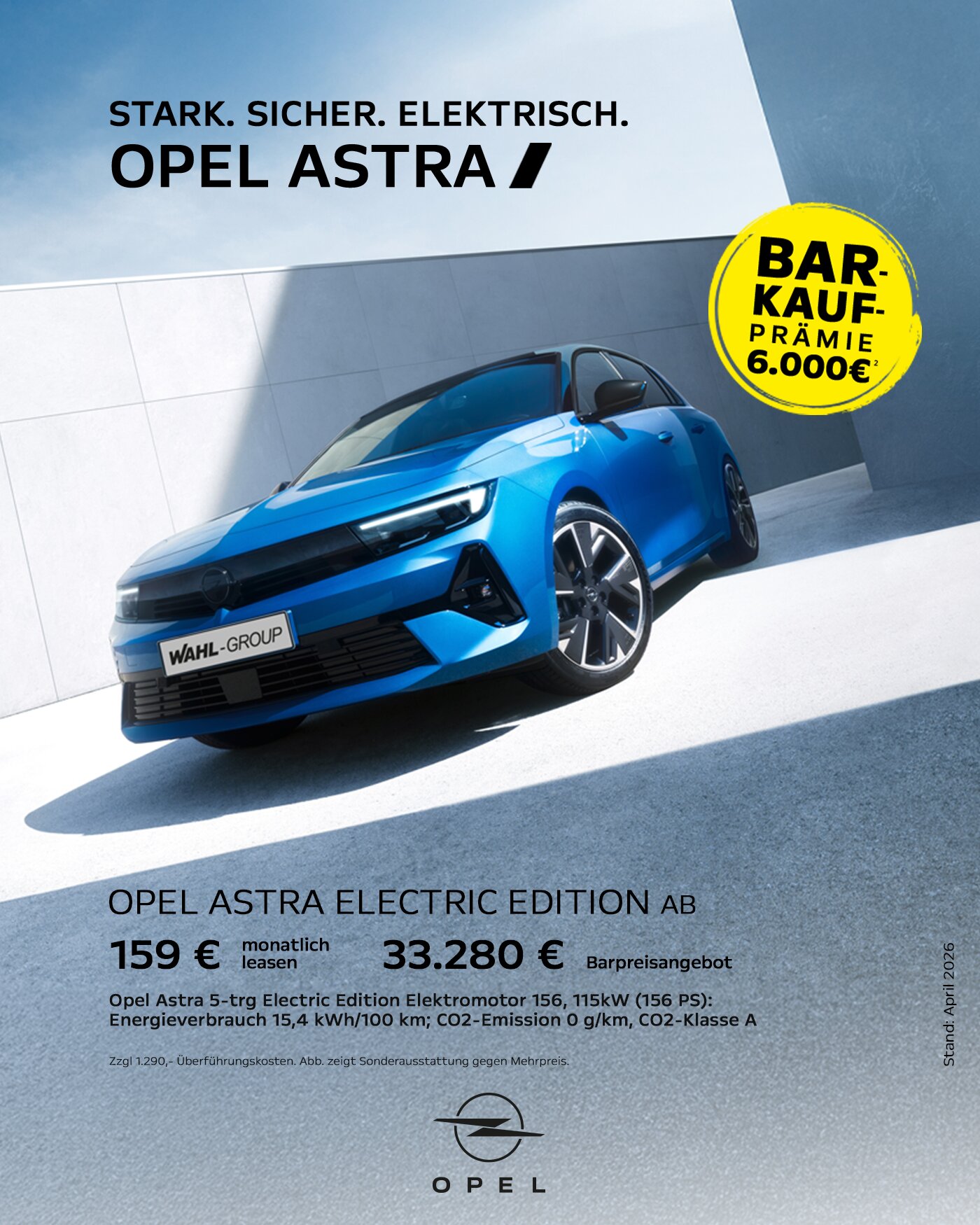 Opel Astra Electric Leasingangebot Privatkunden | Wahl-Group