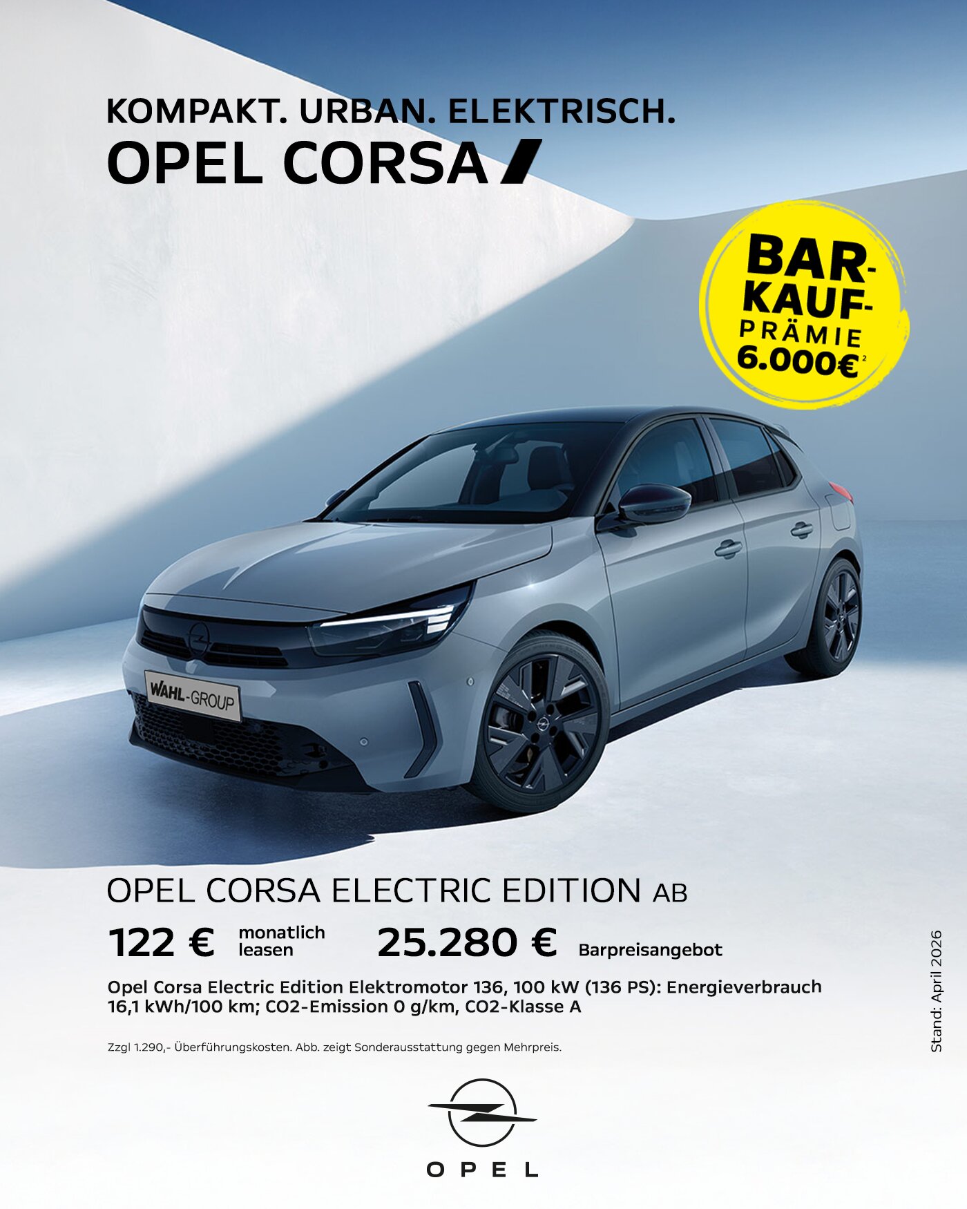 Opel Corsa Electric Leasingangebot Privatkunden | Wahl-Group