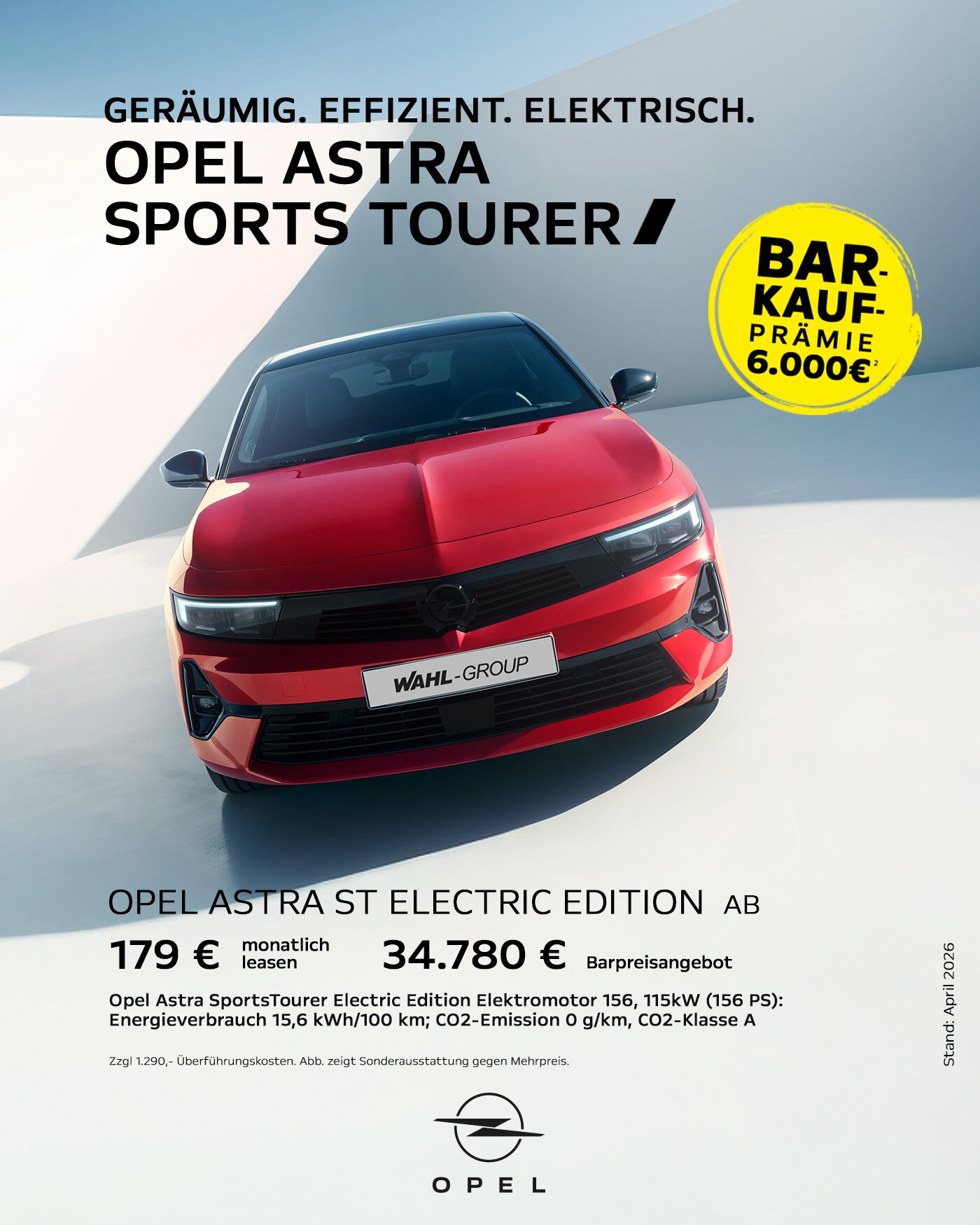 Opel Astra ST Electric Leasingangebot Privatkunden | Wahl-Group