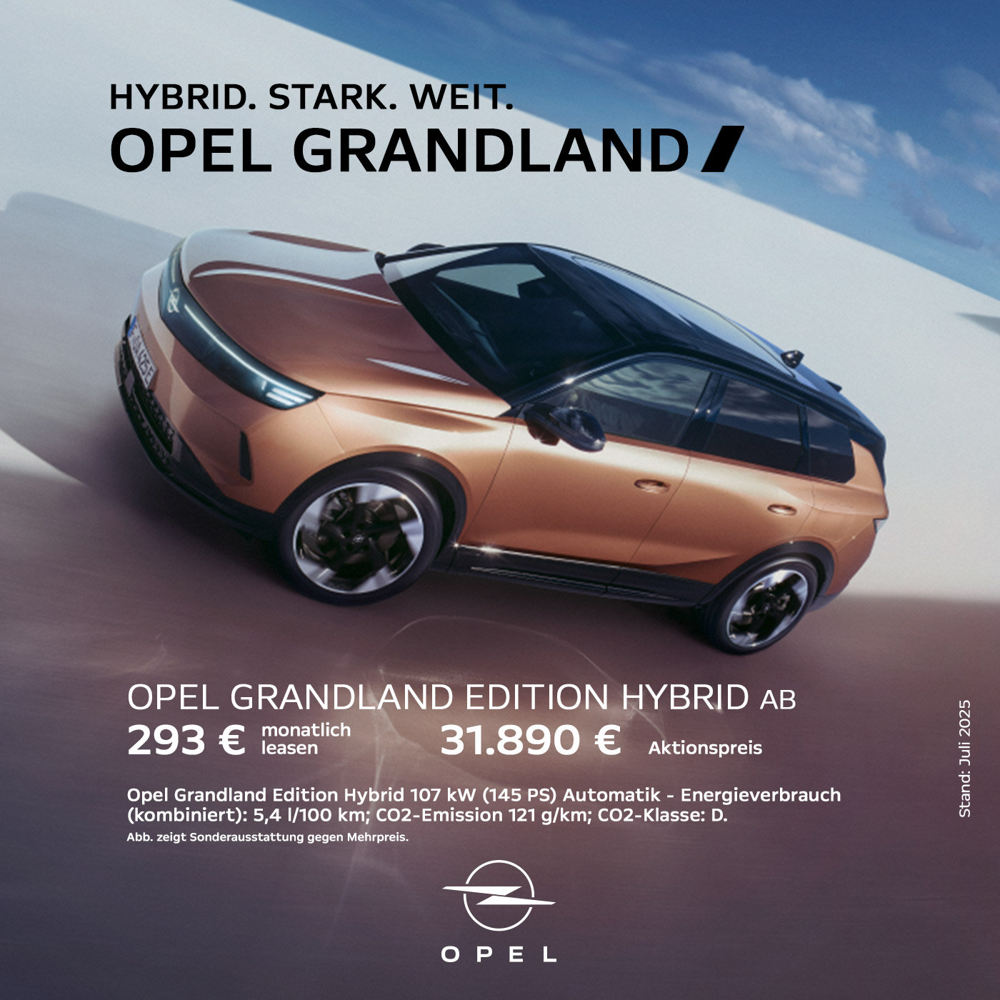 Opel Grandland Hybrid – Effizient und stark bei der Wahl-Group Opel Grandland Edition Hybrid SUV in Kupfer – Jetzt bei der Wahl-Group entdecken
