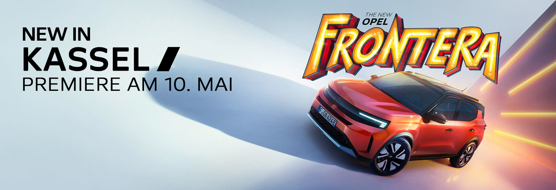 Opel Neueröffnung in Kassel am 10. Mai – Entdecken Sie den neuen Frontera bei der Wahl-Group Der neue Opel Frontera vor der Wahl-Group Niederlassung in Kassel zur feierlichen Neueröffnung am 10. Mai