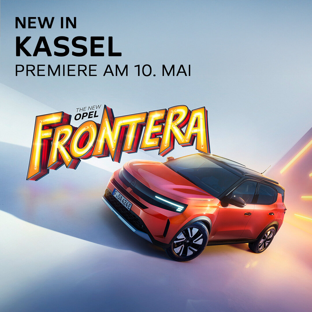 Opel Neueröffnung in Kassel am 10. Mai – Entdecken Sie den neuen Frontera bei der Wahl-Group Der neue Opel Frontera vor der Wahl-Group Niederlassung in Kassel zur feierlichen Neueröffnung am 10. Mai