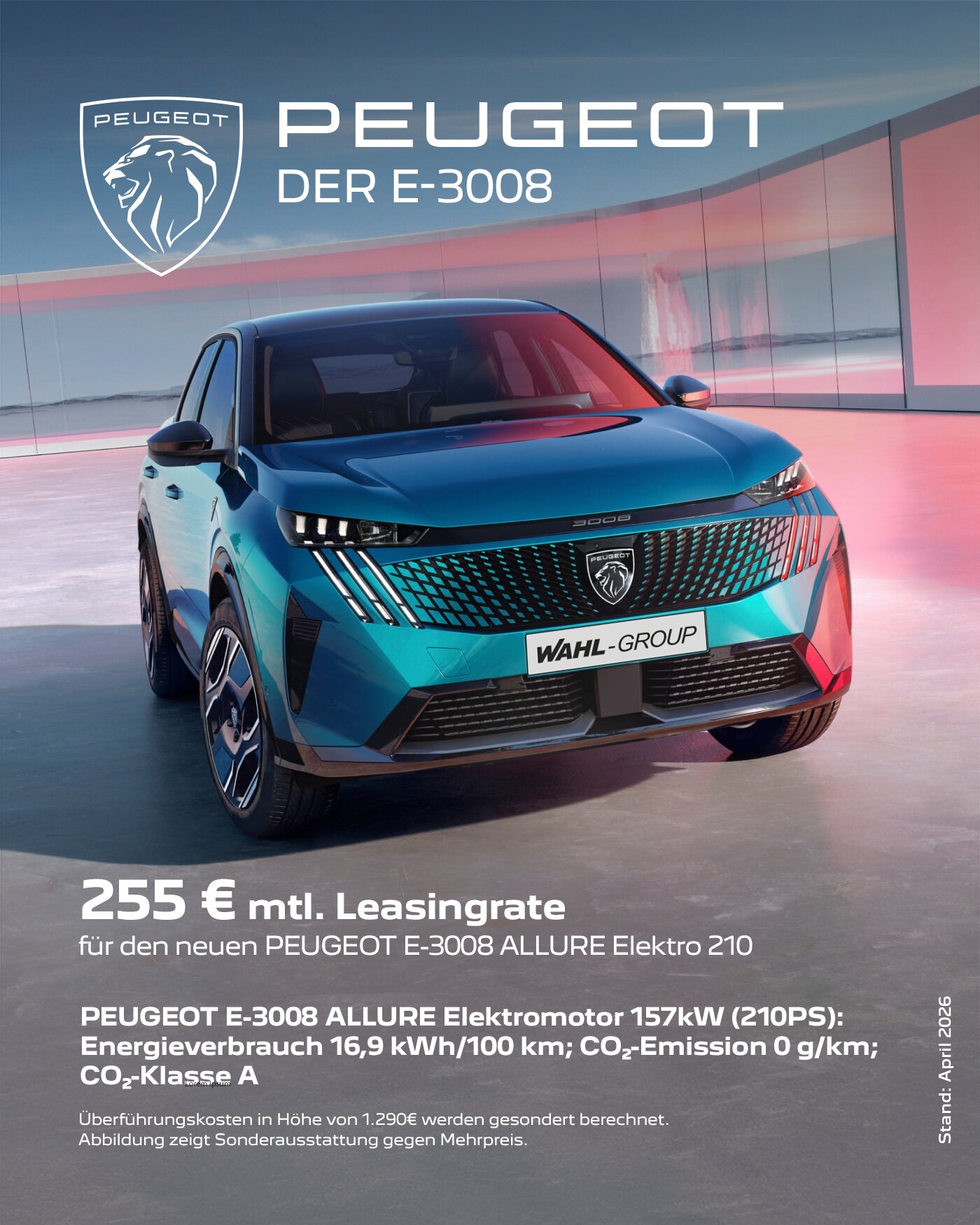 Peugeot E-3008 Leasingangebot für Privatkunden | Wahl-Group