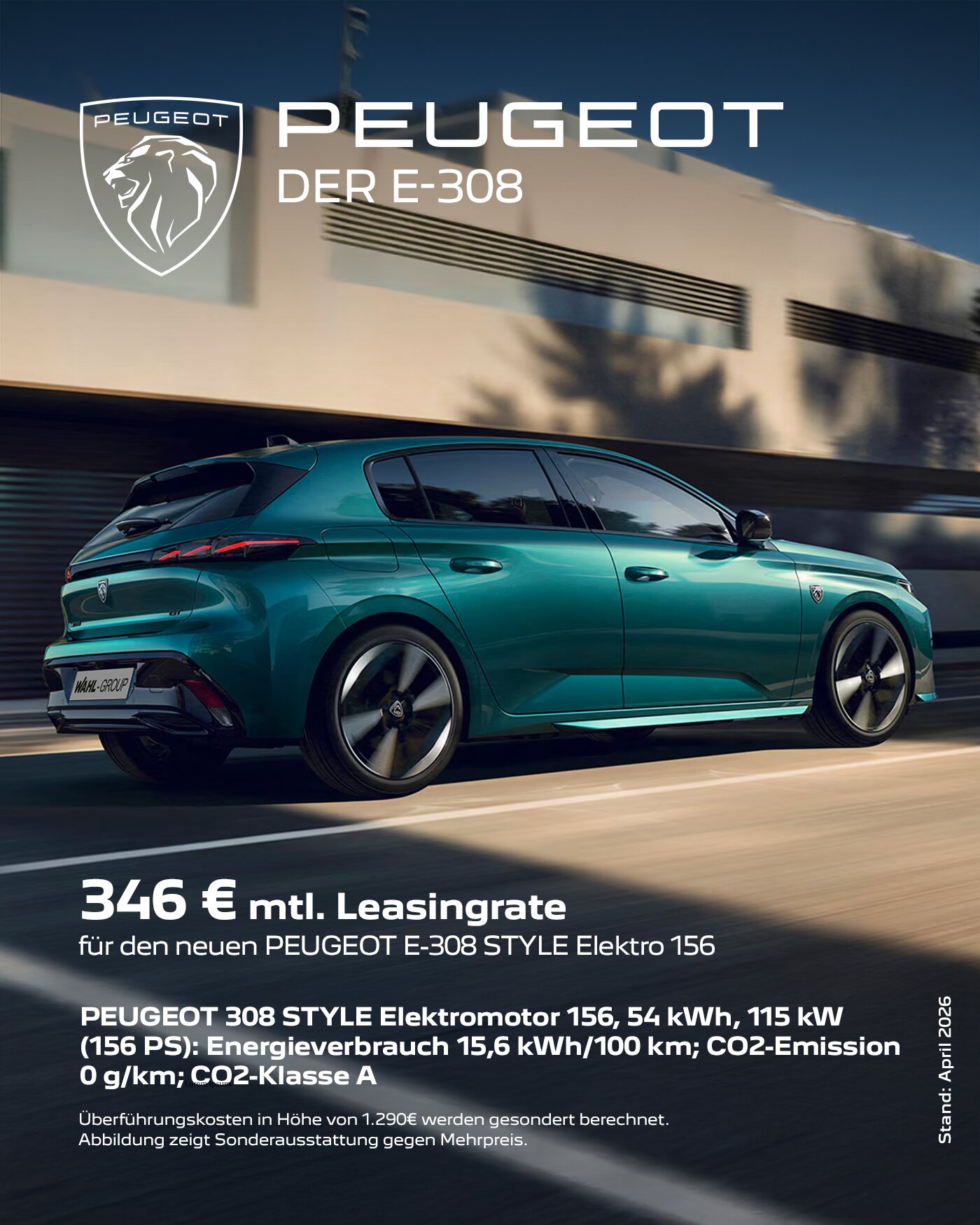 Peugeot E-308 Leasingangebot für Privatkunden | Wahl-Group