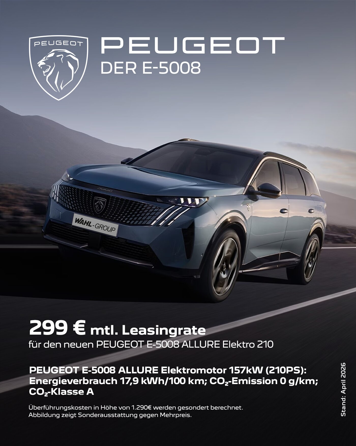 Peugeot E-5008 Leasingangebot für Privatkunden | Wahl-Group