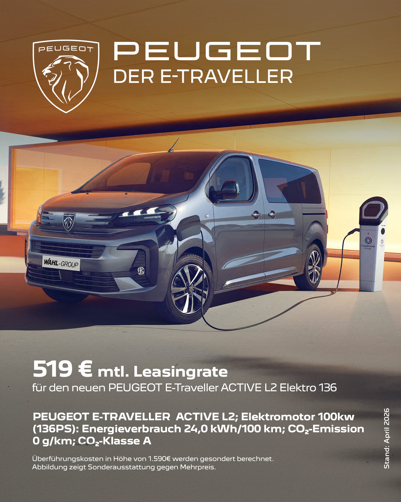 Peugeot E-Traveller Leasingangebot für Privatkunden | Wahl-Group