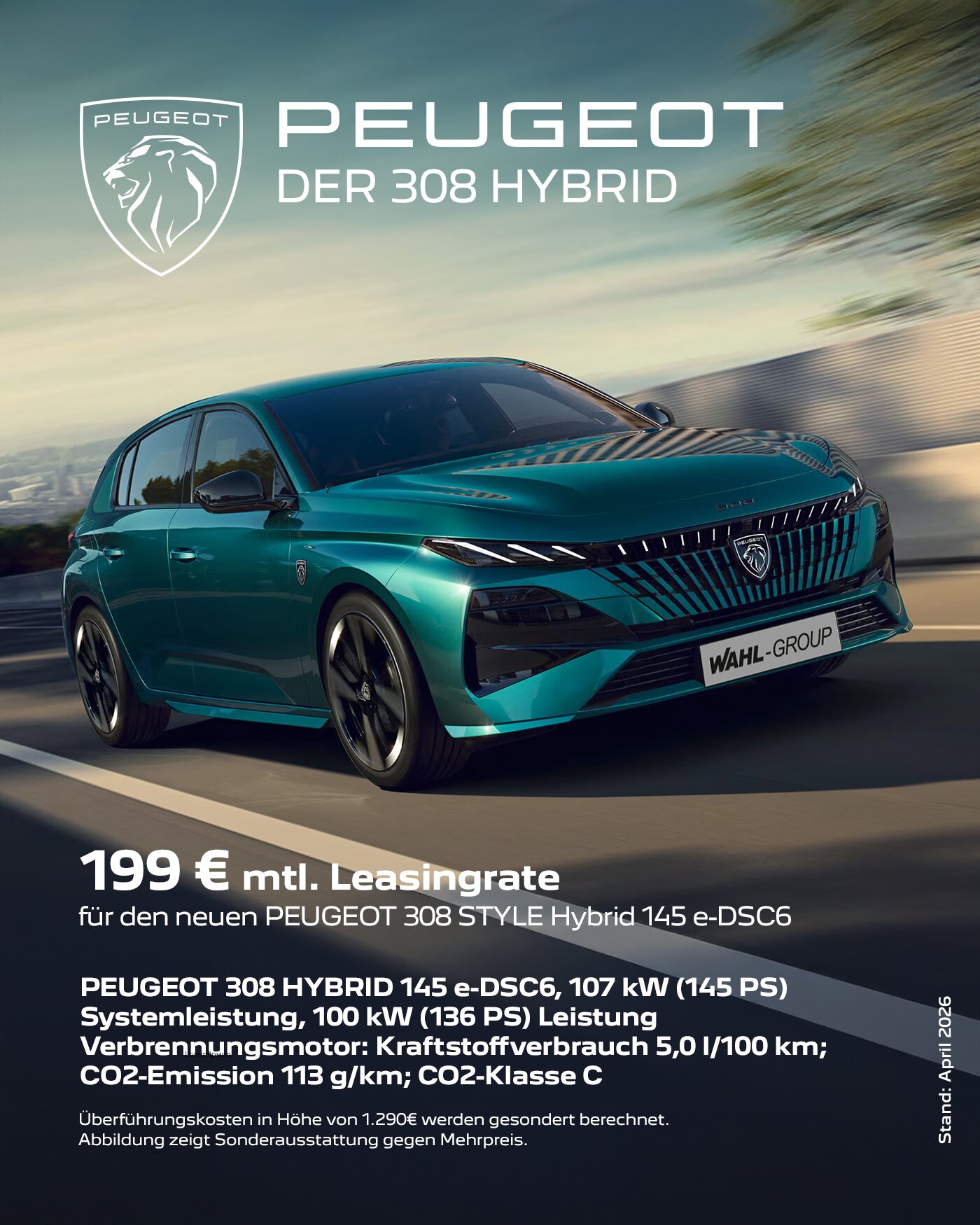 Peugeot 308 Hybrid Leasingangebot | Wahl-Group