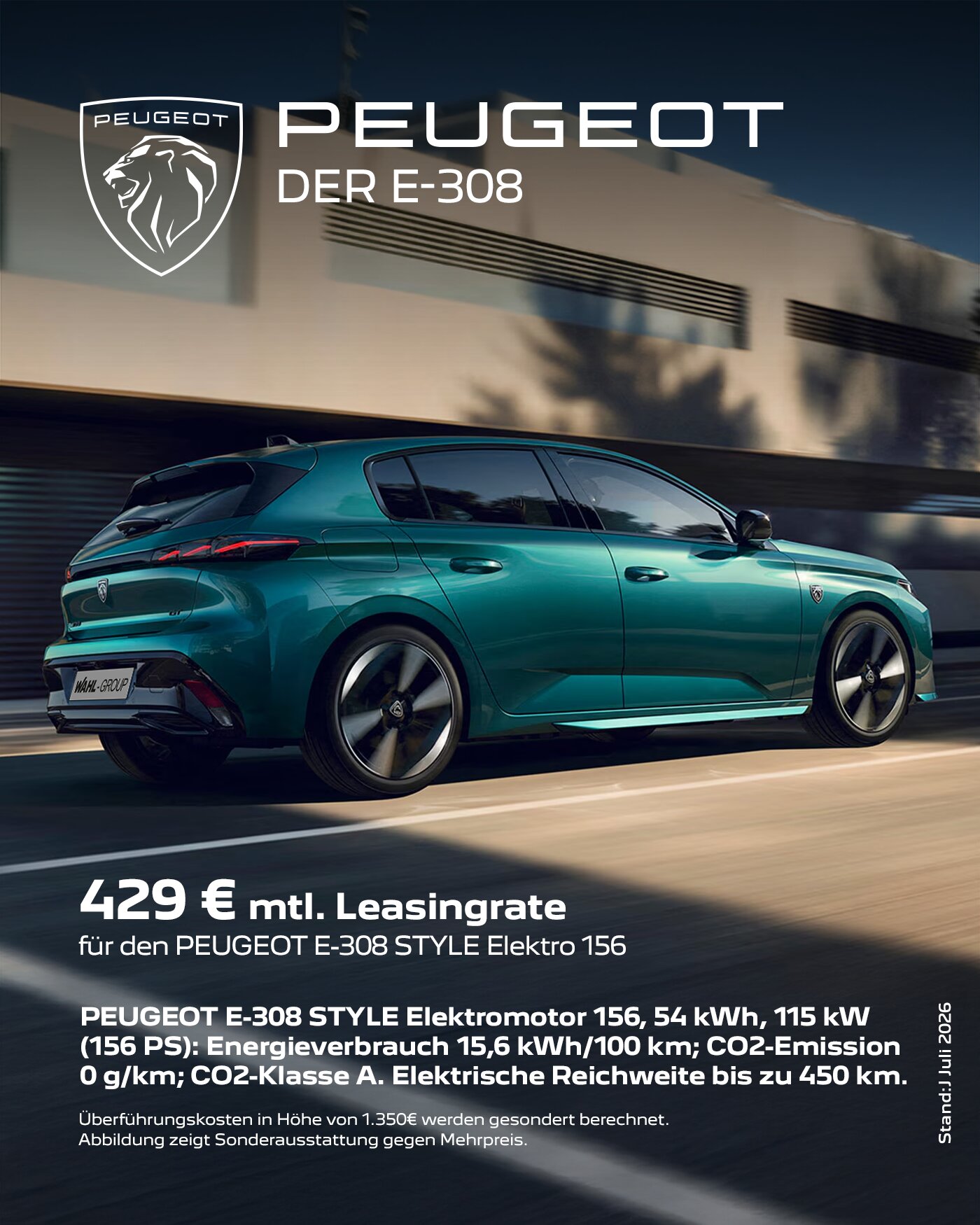 Peugeot E-308 Leasingangebot | Wahl-Group