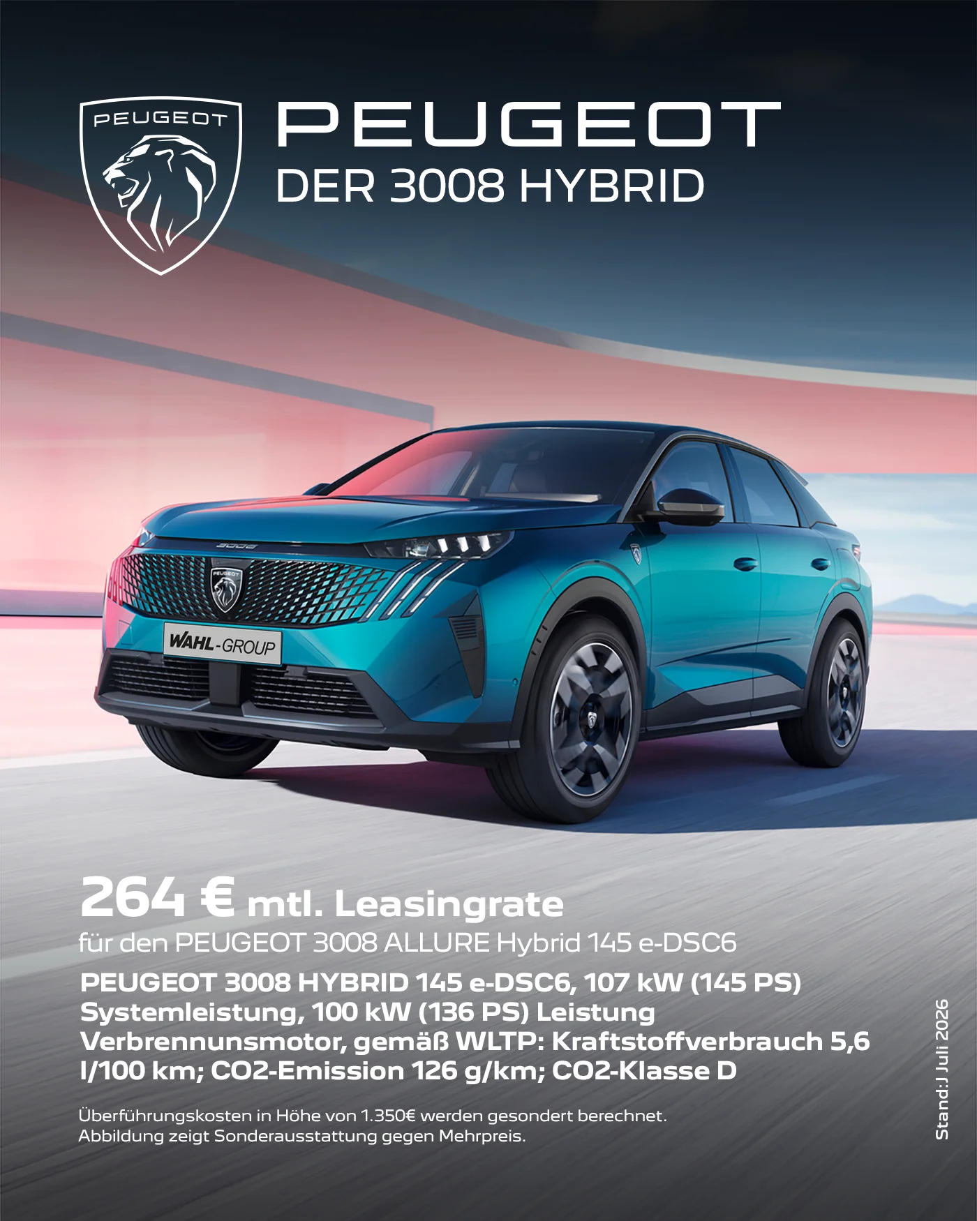 Peugeot 3008 Hybrid Leasingangebot bei der Wahl-Group