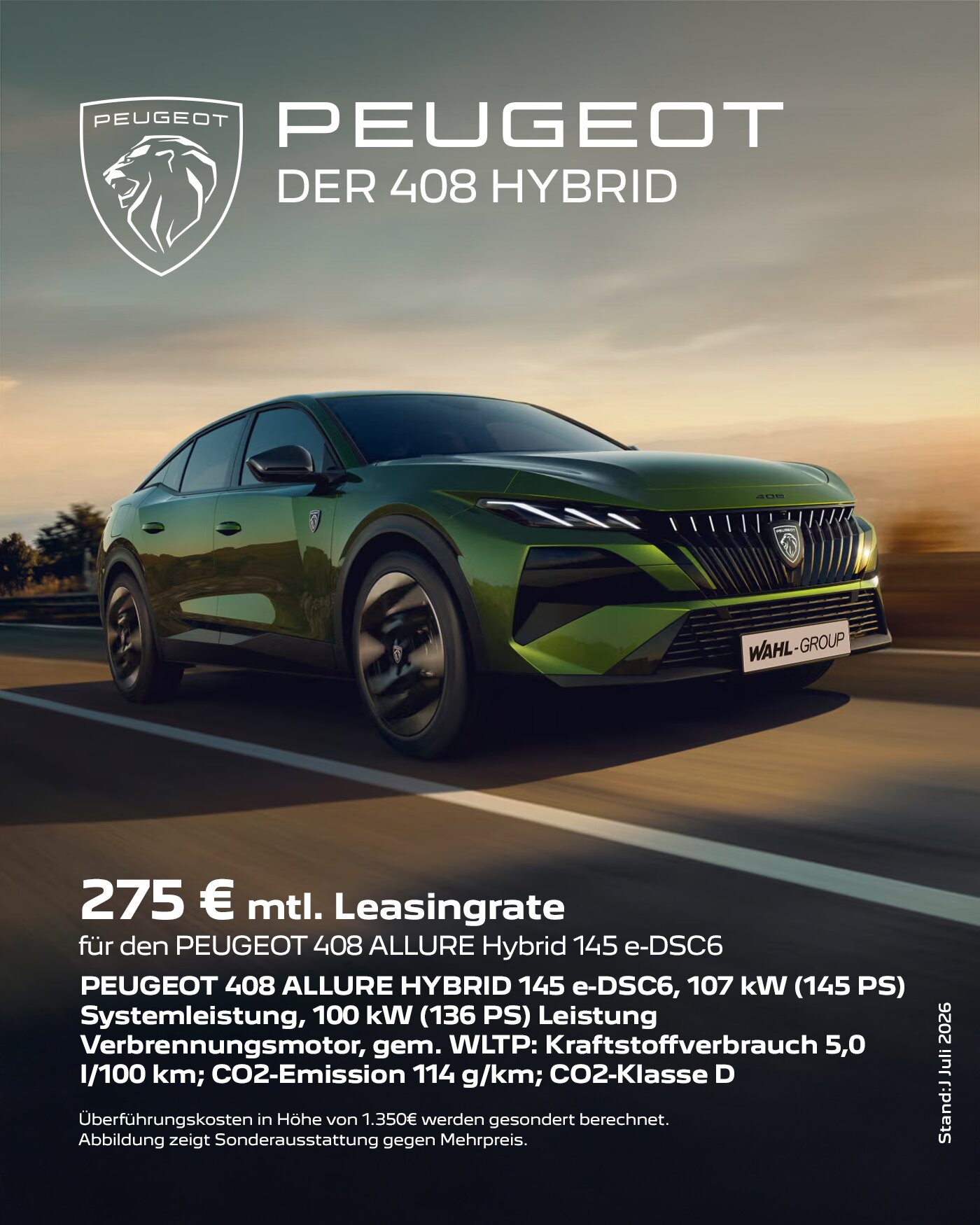 Peugeot 408 ALLURE Leasingangebot | Wahl-Group