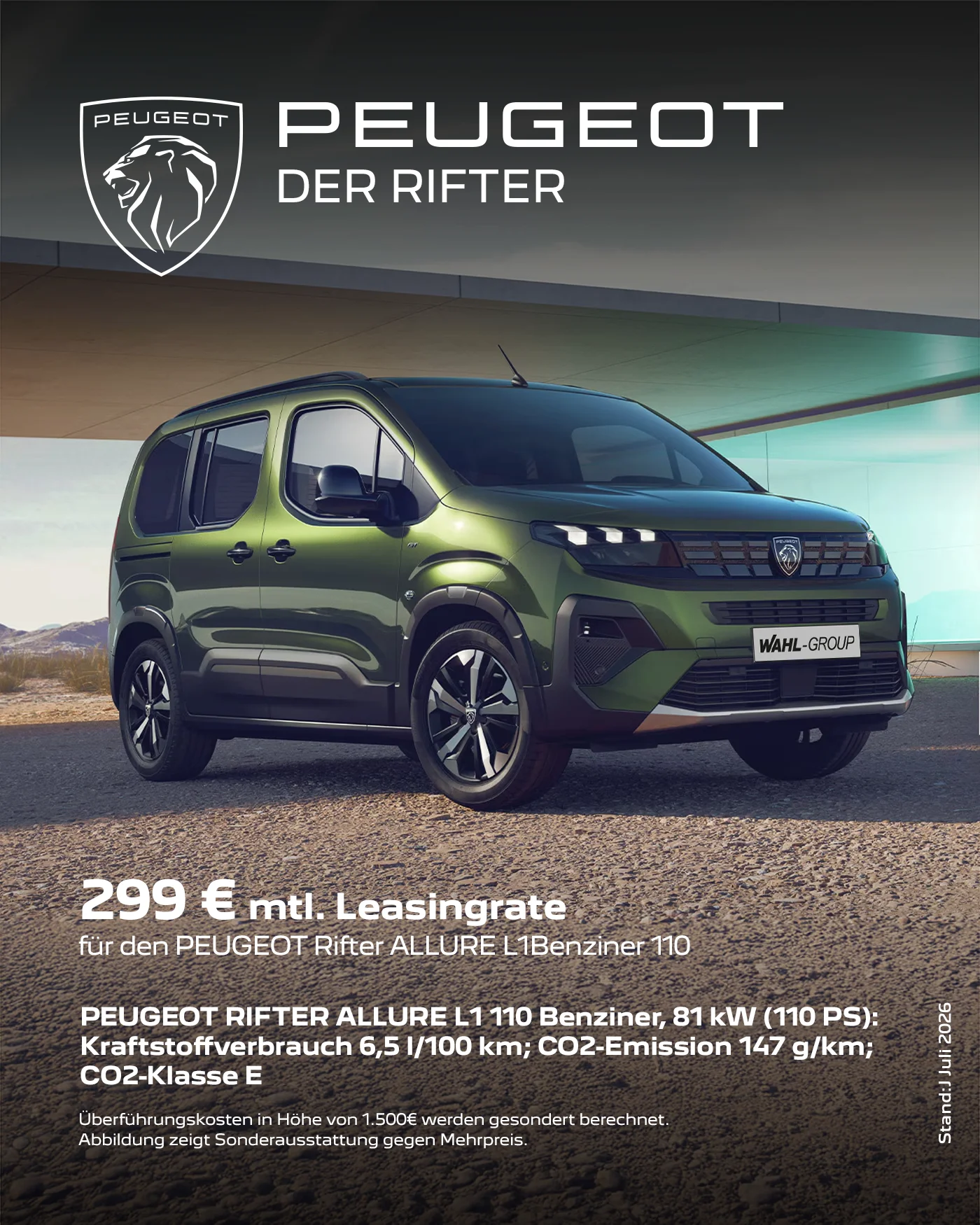Peugeot Rifter Leasingangebot | Wahl-Group