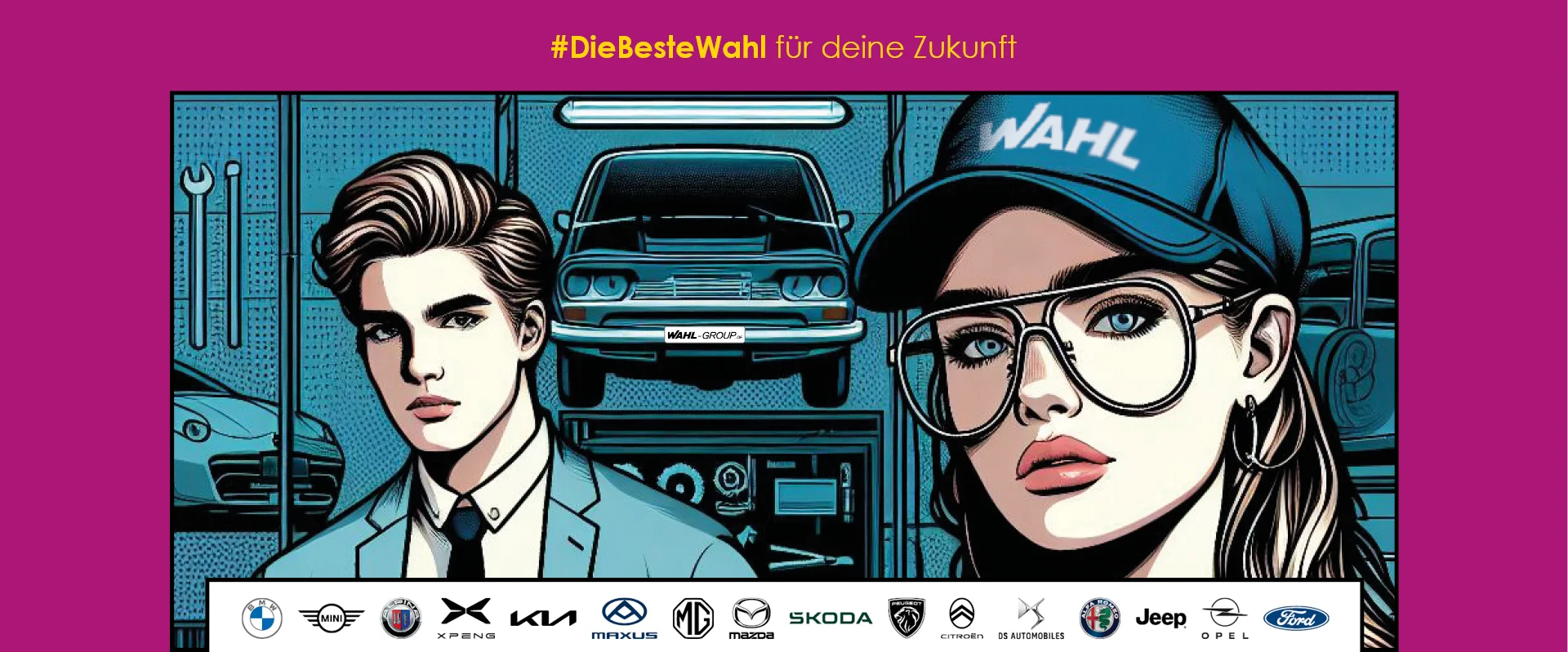Starte deine Karriere – Ausbildung bei der Wahl-Group Azubis der Wahl-Group bei der Arbeit – Ausbildung mit Perspektive im Autohaus